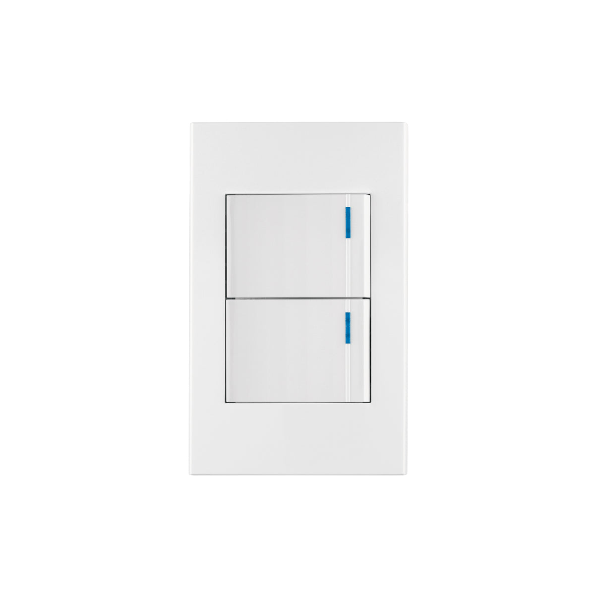 Placa armada 2interruptores 1de 3vías,1.5mod,Española blanco