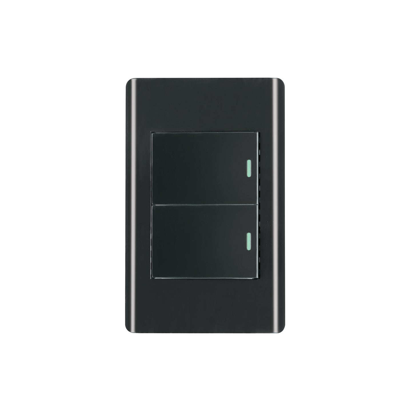 Placa armada negra 1 interruptor y 1 de 3vías 1.5mód,Lisboa