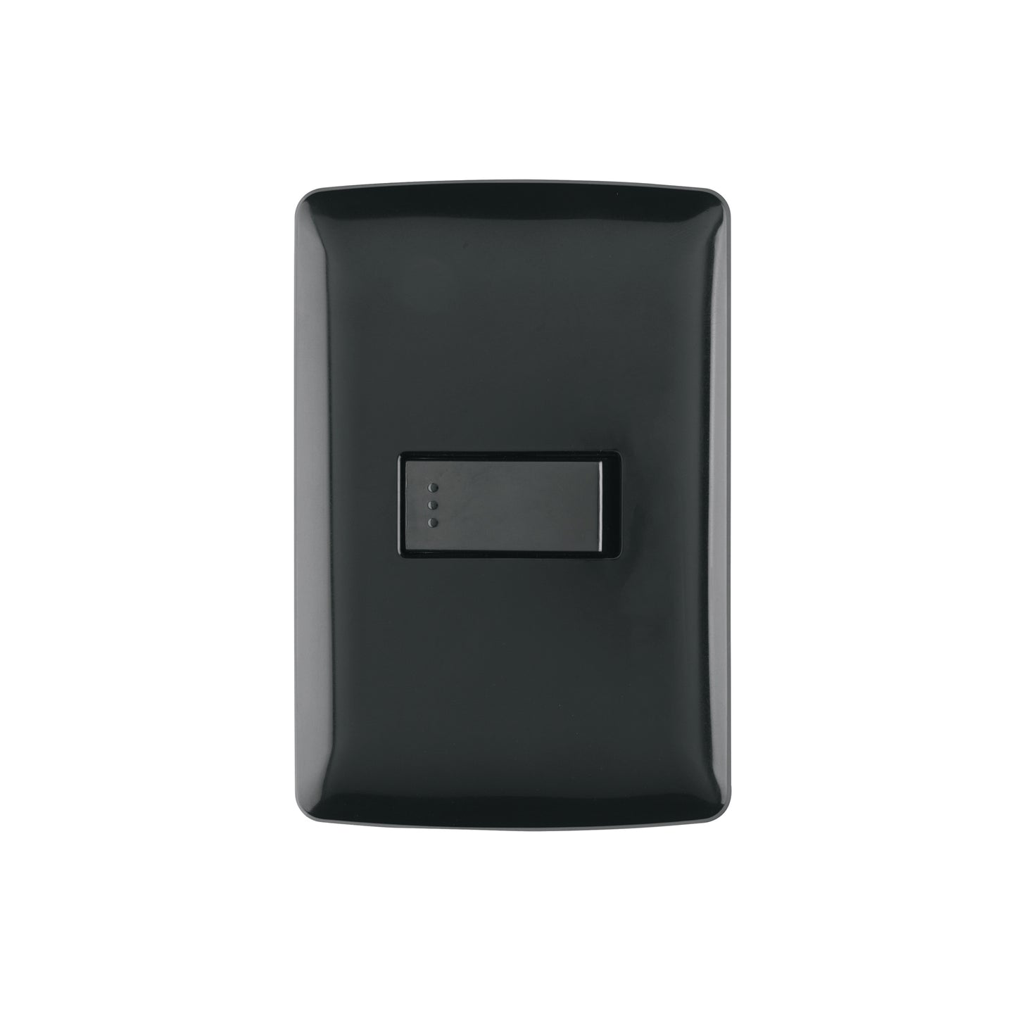 Placa armada 1 interruptor sencillo, negro, línea Italiana