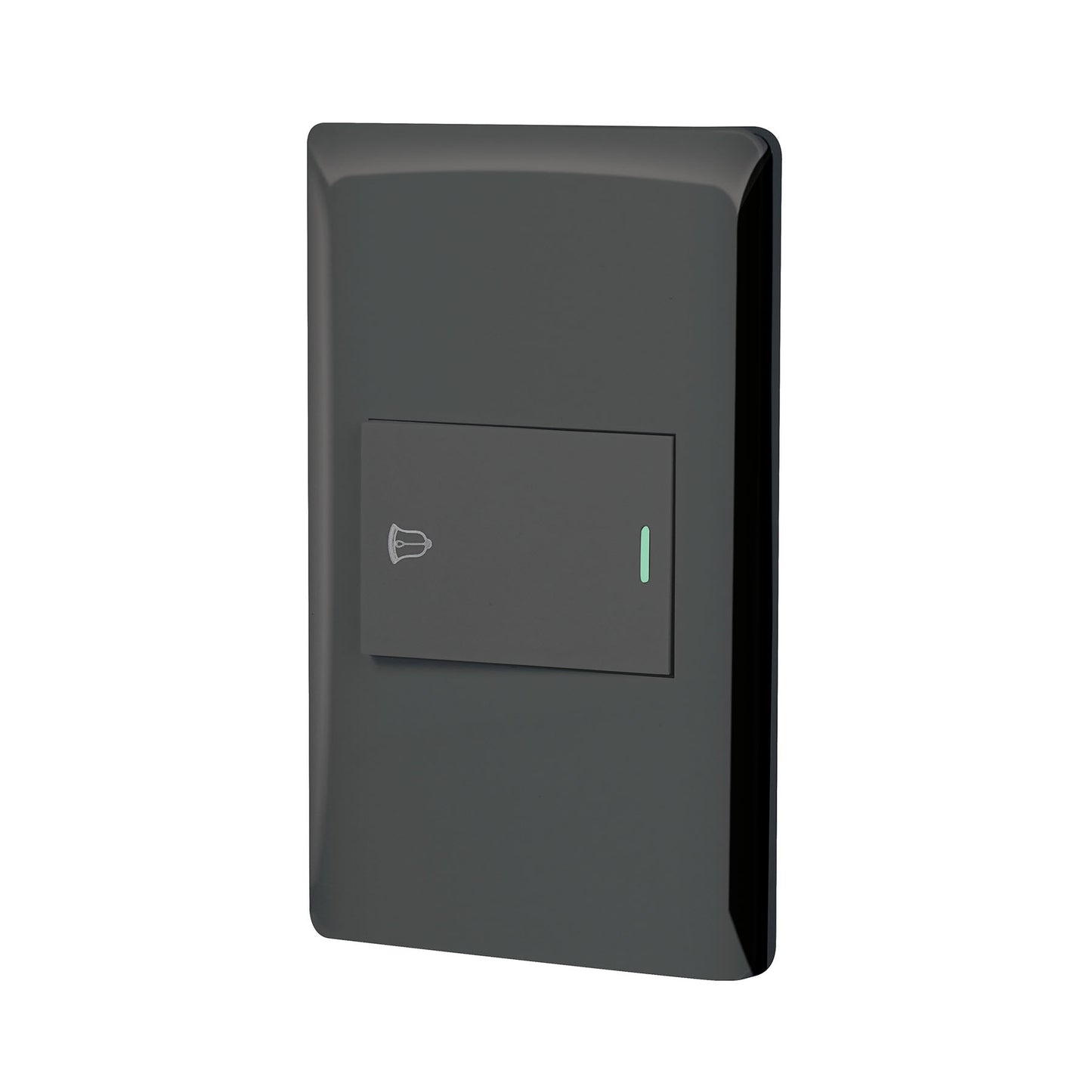 Placa armada negra 1 interruptor de timbre 1.5 mód, Lisboa