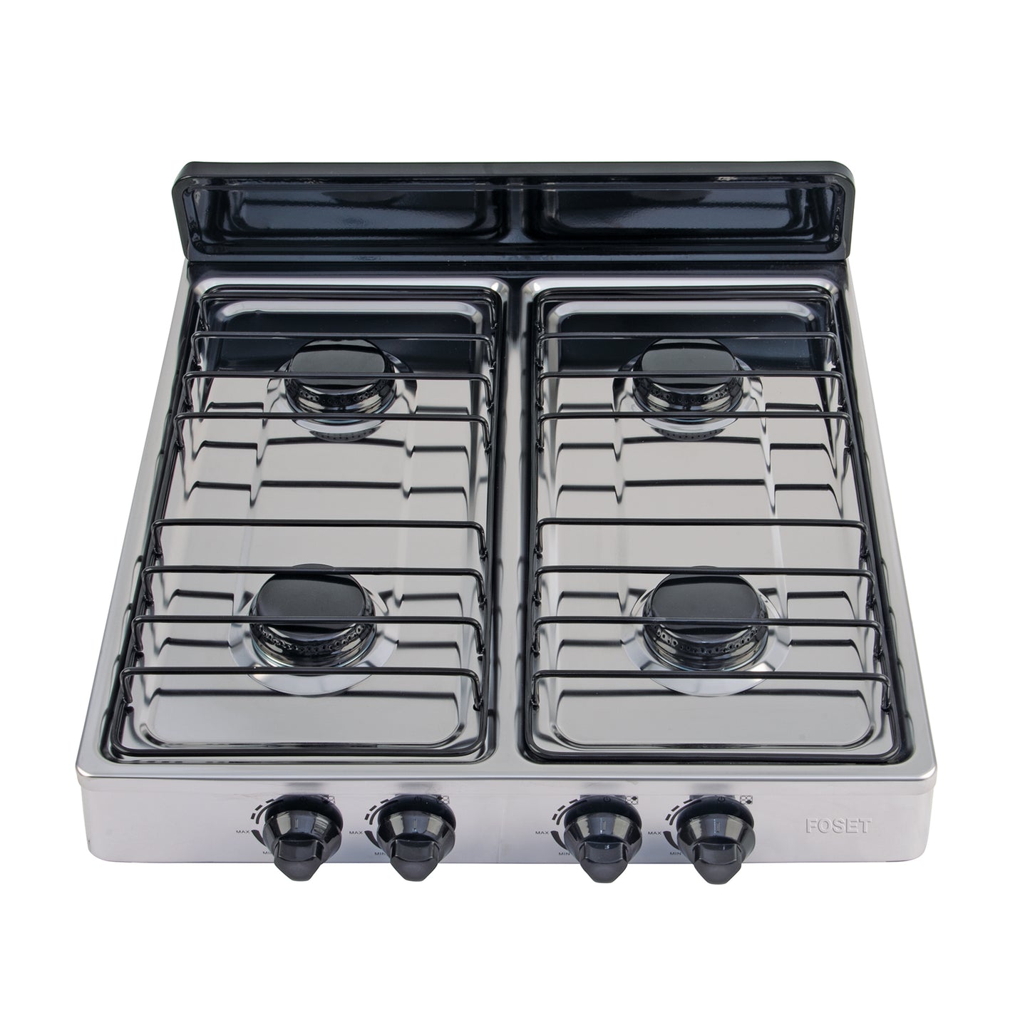 Parrilla de gas de sobreponer 4 quemadores, inox, Foset