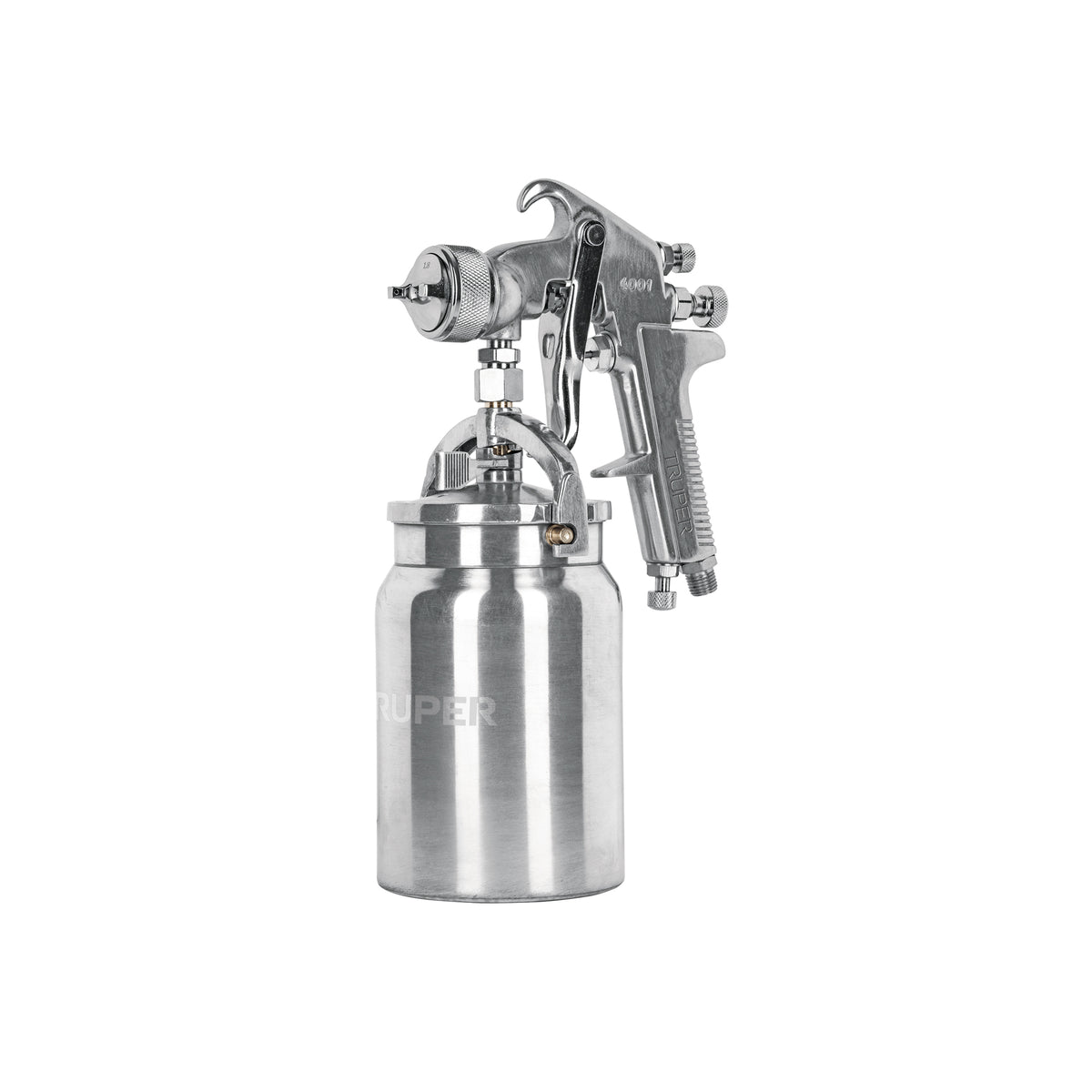 Pistola p/pintar succión HVHP vaso alum, 1.8mm, 3 vál Truper