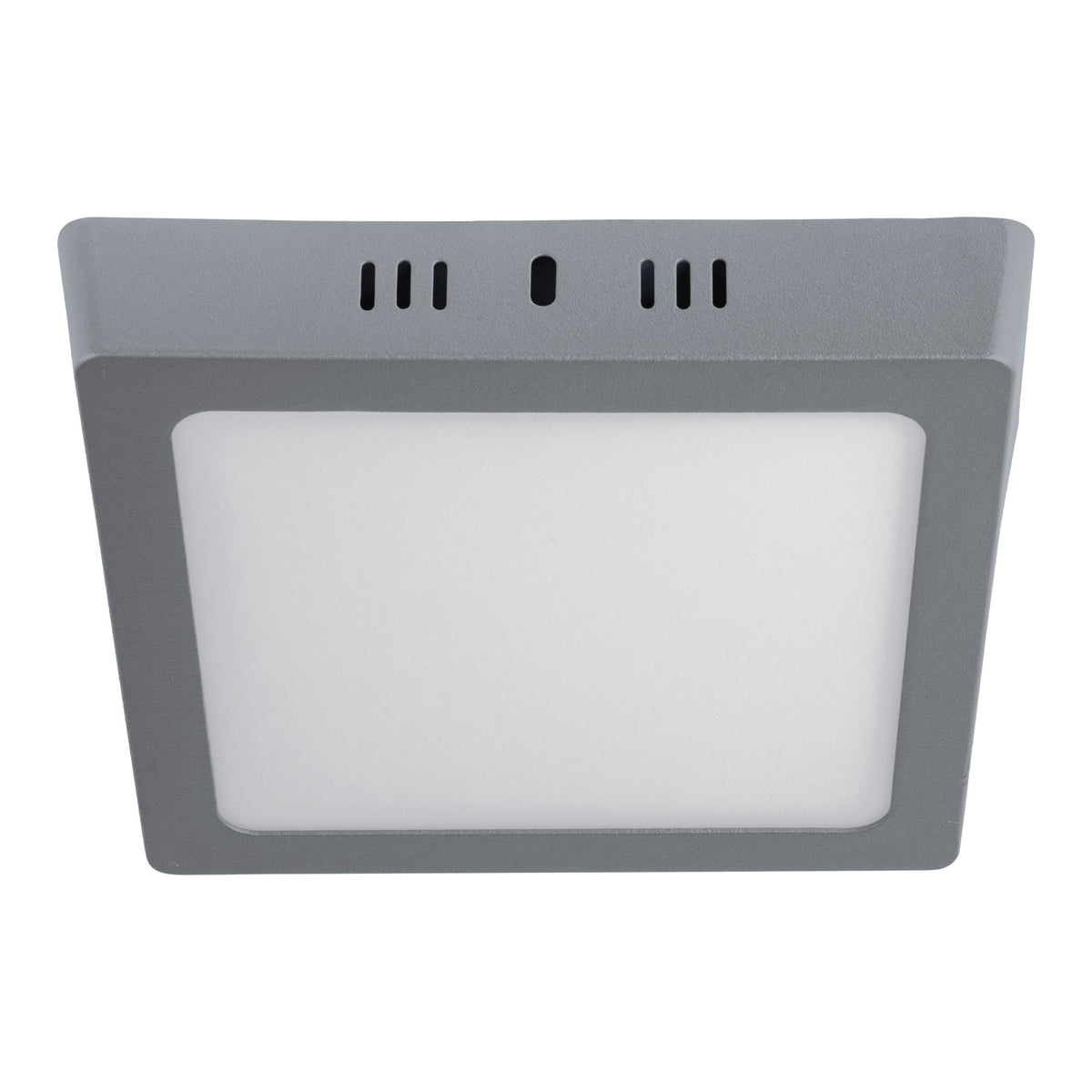 Luminario LED tipo plafón 12 W, cuadrado, luz de día, gris