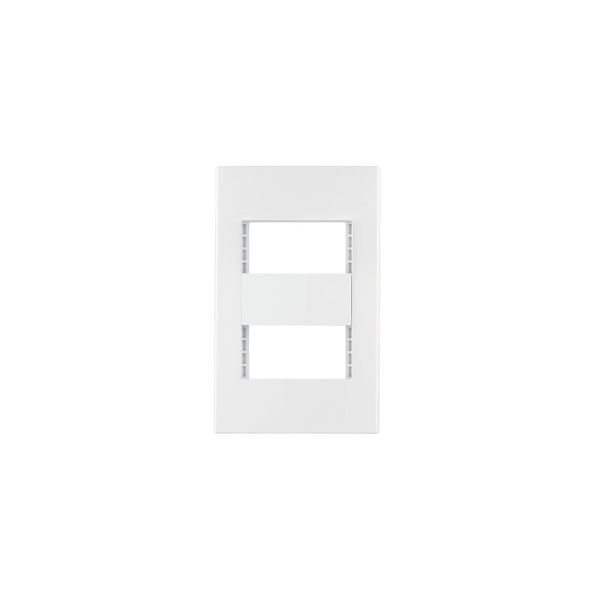 Placa 2 ventanas, 1 módulo, línea Española, color blanco