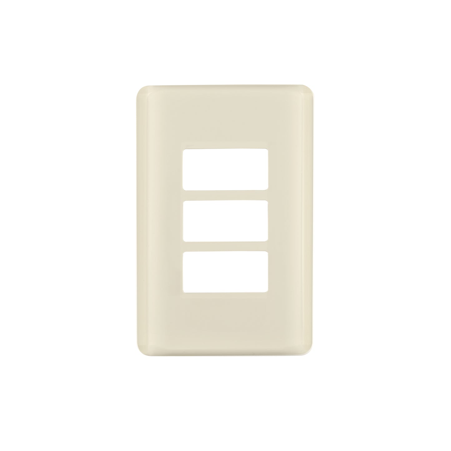 Placa 3 módulos, marfil, línea Volteck Basic