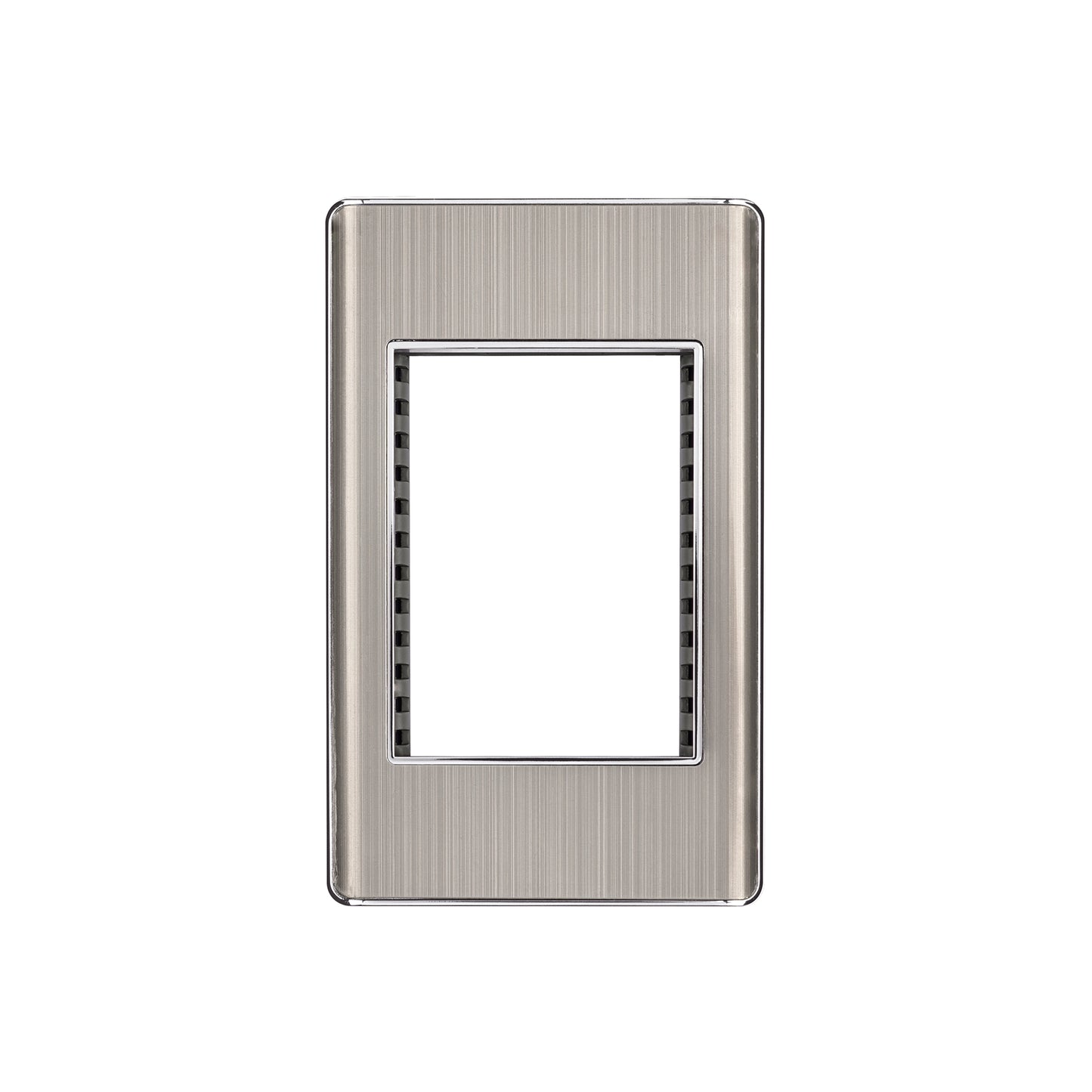 Placa de acero inox con 1 ventana 3 módulos, línea Lisboa