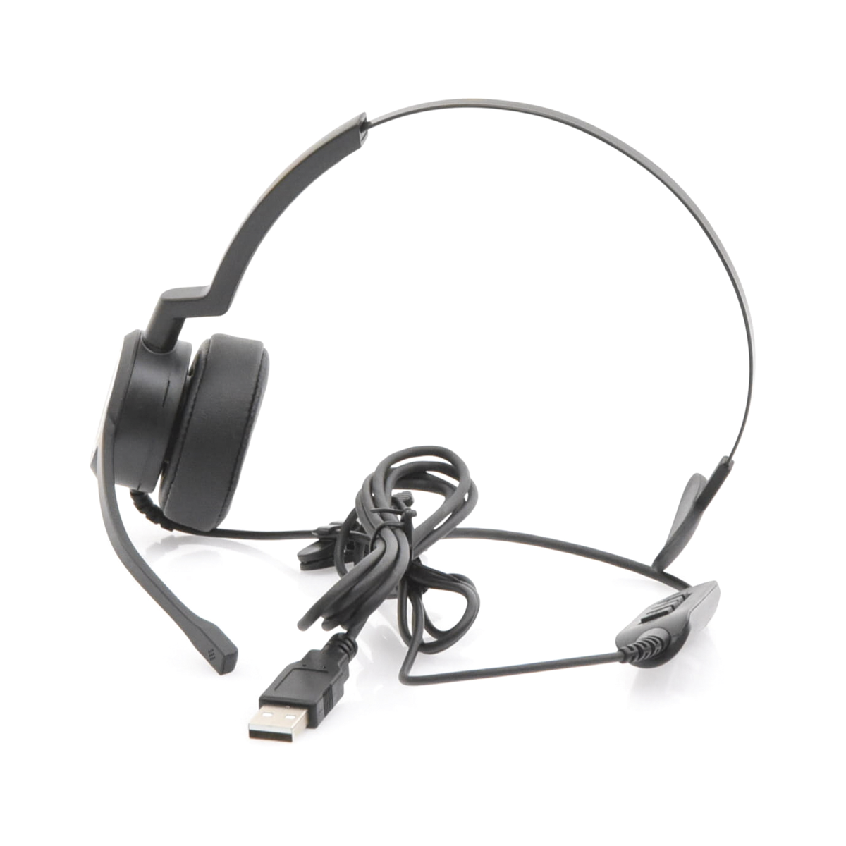 Audífonos USB de Diadema MONO con Audio HD / Micrófono con Cancelación de Ruido / Calidad para uso en Oficina
