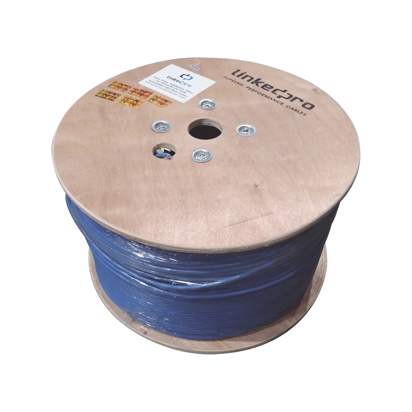Bobina de 1000 Metros (3280.84 Pies) Cable Cat6+ Calibre 23 Alto Desempe�o, ETL, UL, Color Azul, Super Flexible, de 1000 Metros (3280.84 Pies), para Aplicaciones de CCTV, Video HD, y Redes de Datos