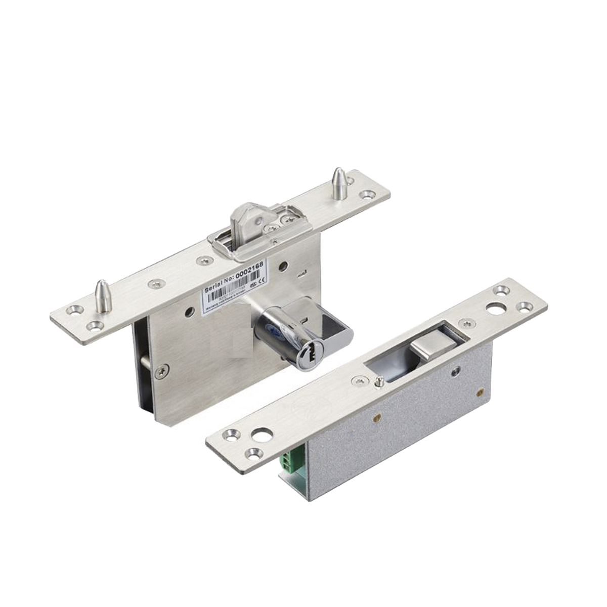 Cerradura eléctrica para puertas corredizas tipo gancho / apertura con llave ambos lados / Abierto en caso de falla/ IP65