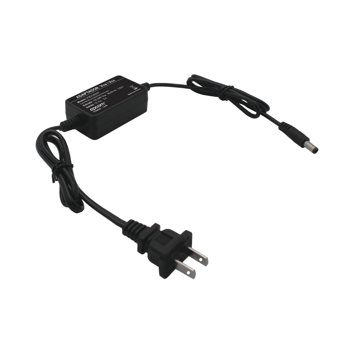 Fuente de Poder 12 Vcc / 2 Amp / Con Terminales de Extensión / Distancias de cable hacia Vca 50 cm / Distancia de cable hacia dispositivo de 50 cm