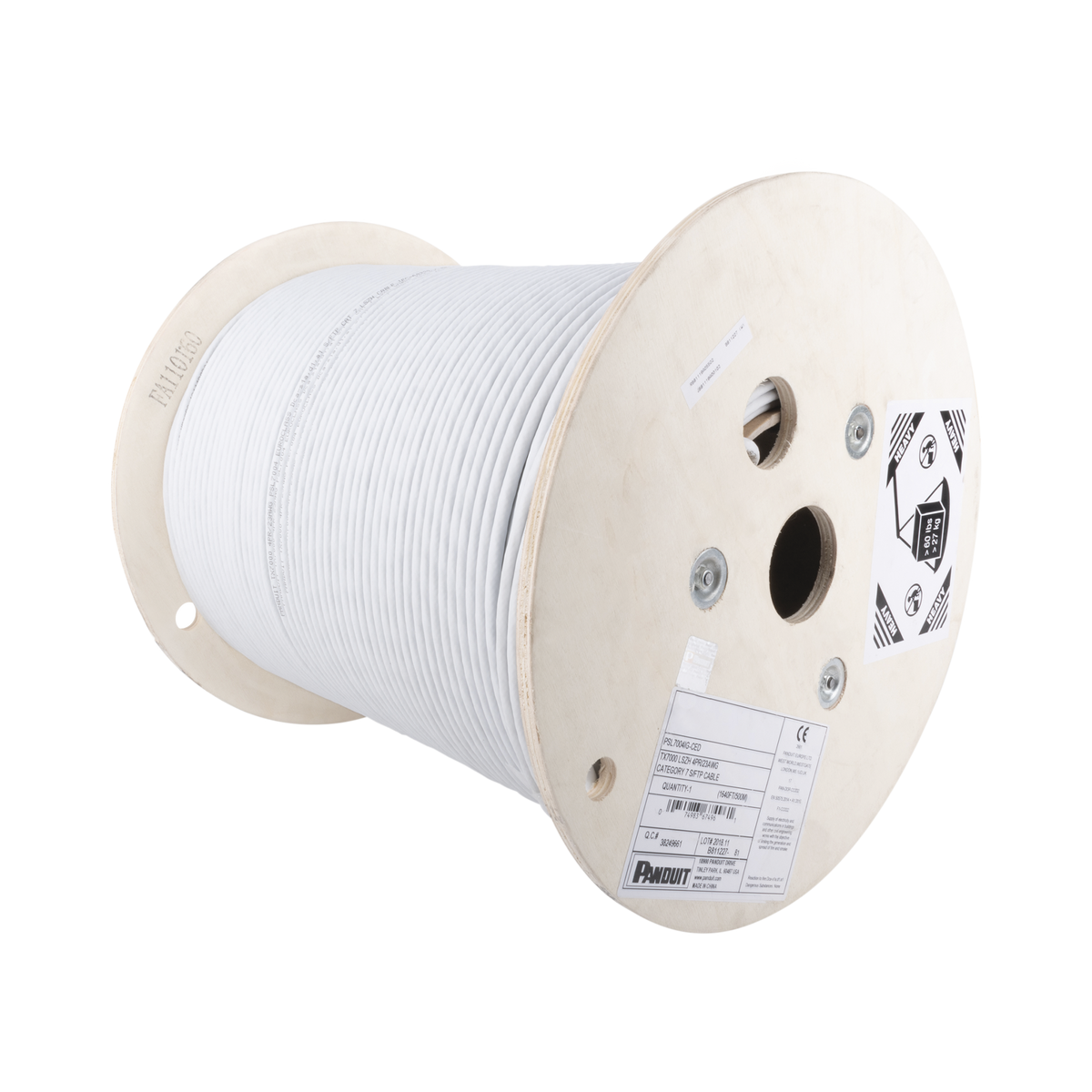 Bobina de Cable Blindado S/FTP de 4 Pares, Cat7, Inmune a Ruido e Interferencias, LSZH (Bajo Humo, Cero Hal�genos), Color Gris, Bobina de 500 Metros (1640 Pies)