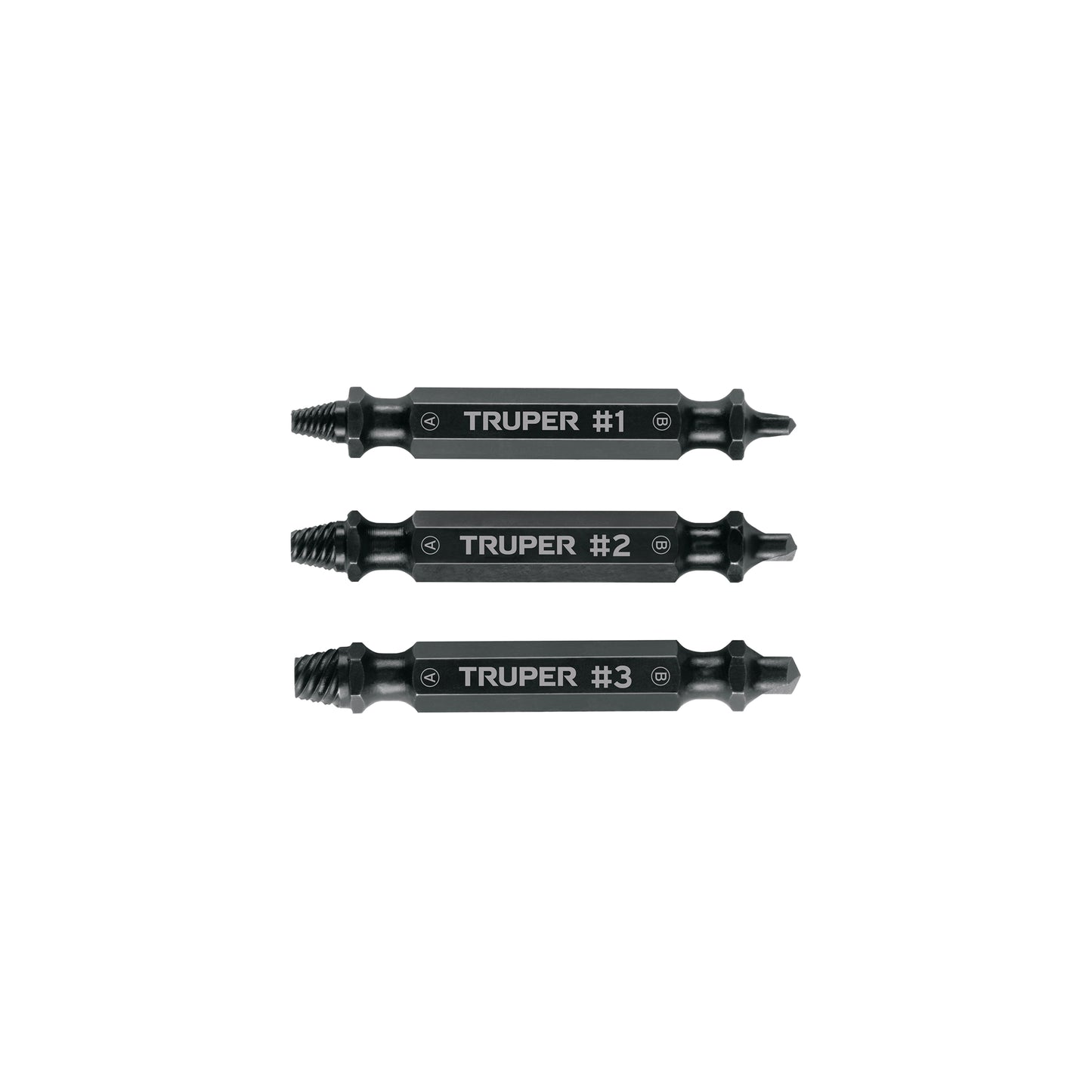 Blíster con 3 puntas extractoras de tornillos, Truper
