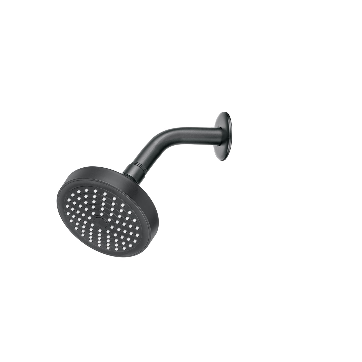 Regadera redonda 4-1/4' brazo y chapetón, negro, Basic