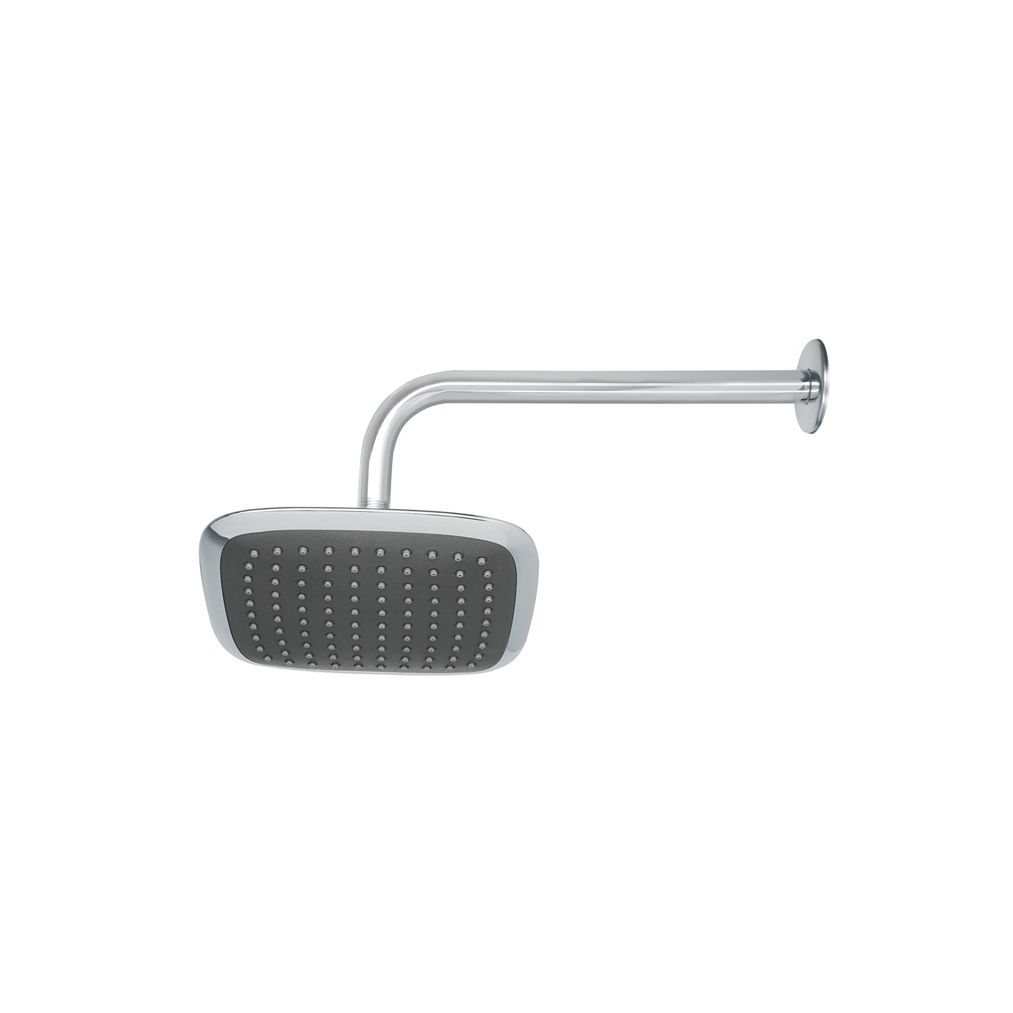 Regadera cuadrada plato ancho 8' brazo inox a muro, Aero