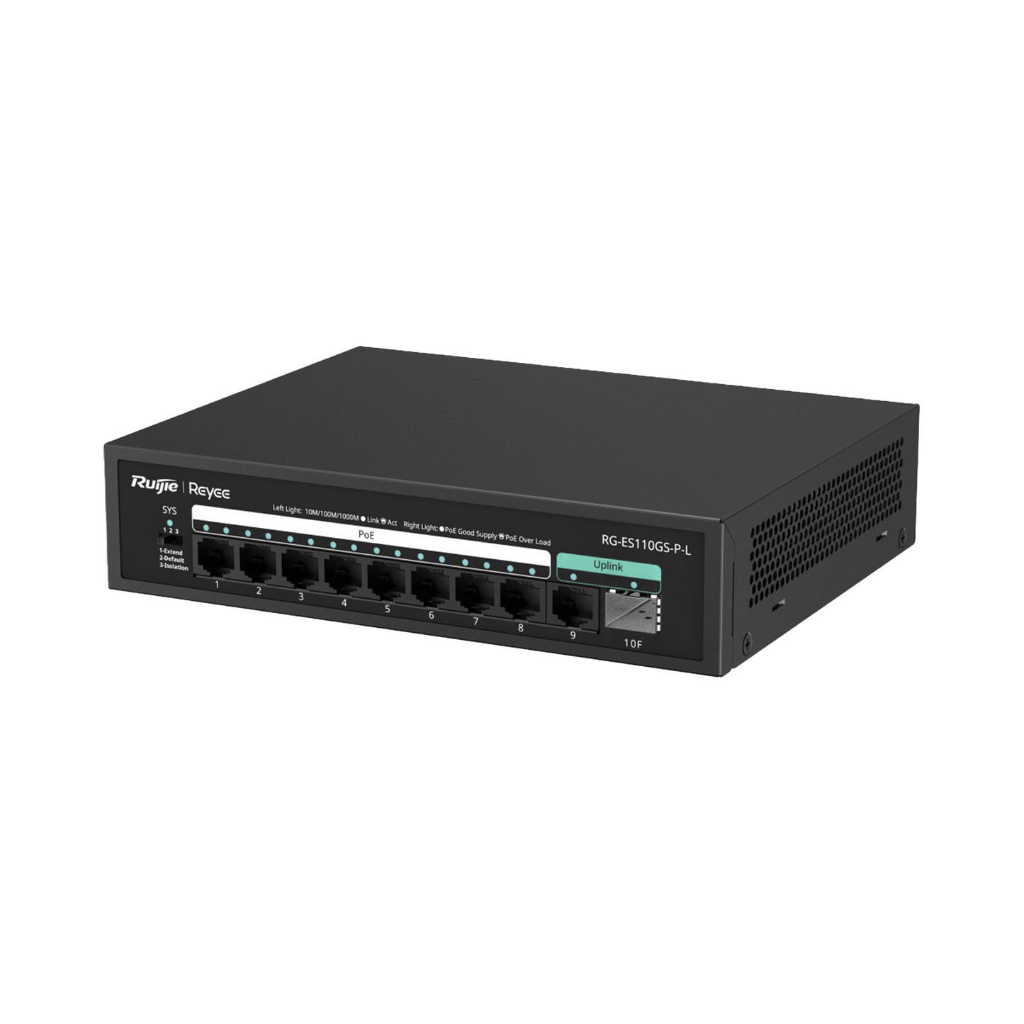 Switch PoE+ no Administrable, hasta 120 Watts, no administrable, 8 puertos PoE+, 2 Uplink Gigabit Ge / SFP