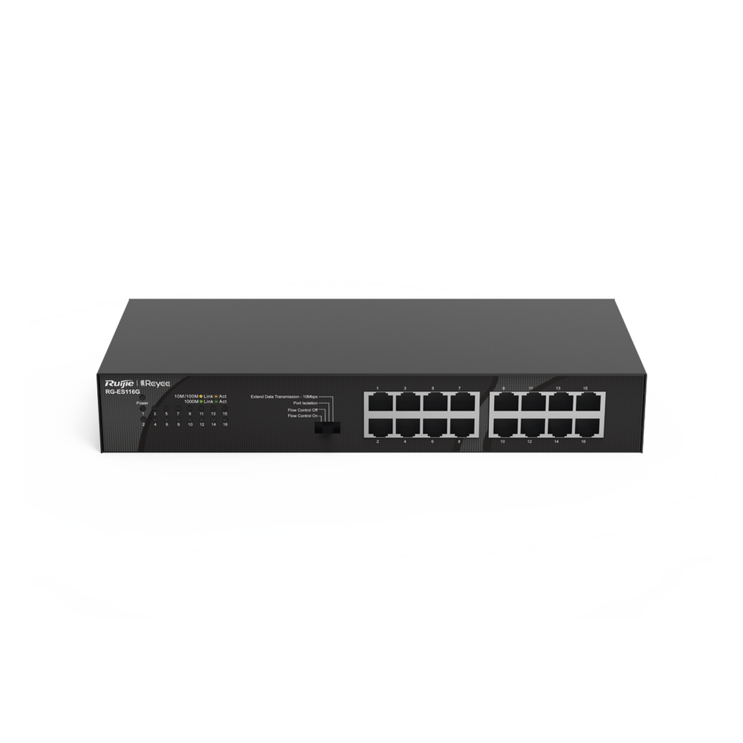 Switch no administrable, Visible en la Topología en la Nube, con 16 puertos Gigabit