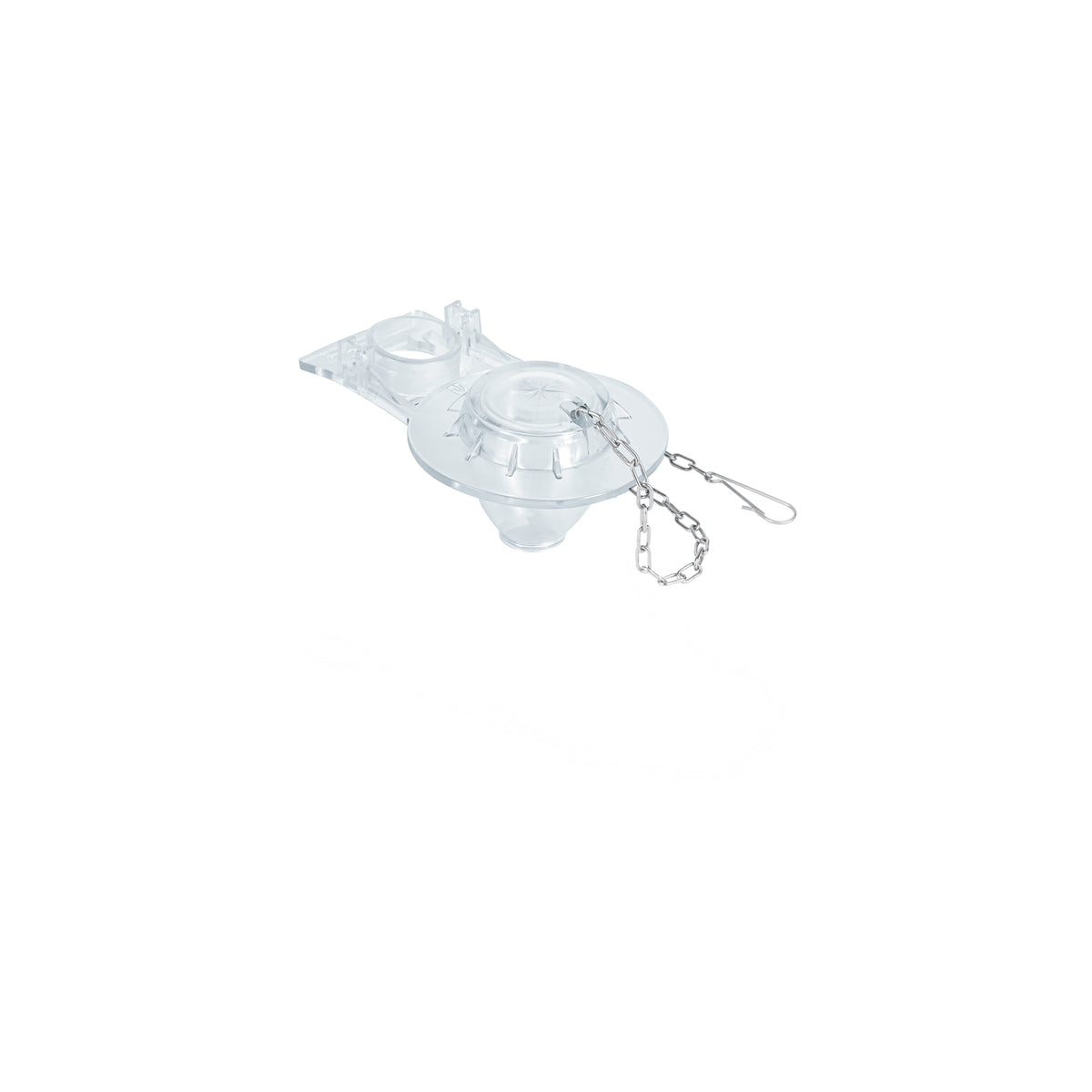 Sapo 2' para WC, PVC, trasparente, cadena inox, Foset