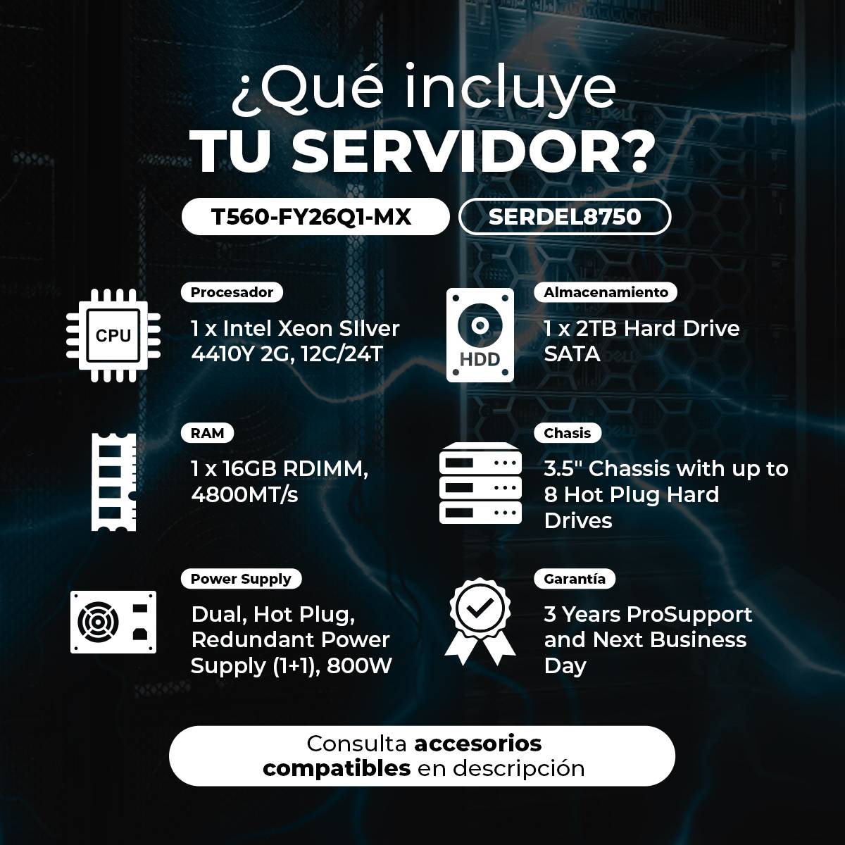 Servidores DELL T560-FY26Q1-MX - Vista 5