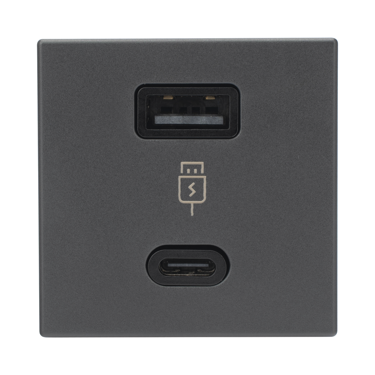 M�dulo Doble USB Tipo A+C / Carga R�pida 30W / Color Grafito / Compatible con Torres y Cajas Simon / Modelo: (K126F/14)