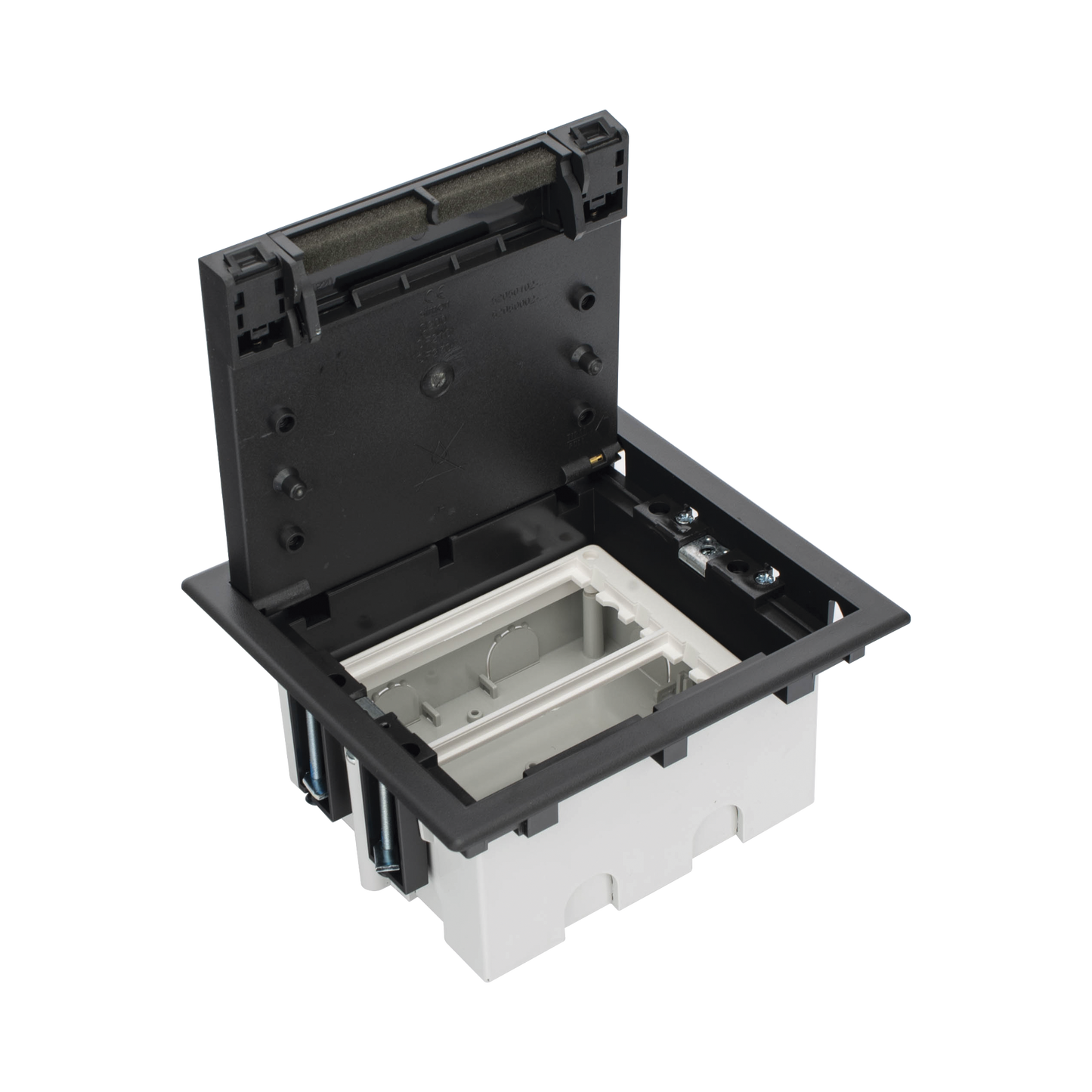 Caja Para Instalaci�n en Piso Falso para Voz, Datos o Contactos El�ctricos / Capacidad para 2 M�dulos / Espacio Embellecedor en la Tapa / Profundidad Ajustable de 90 a 120 mm (3.54 a 4.72 pulgadas) / Los M�dulos se Adquieren Aparte / (SF210/14CY)