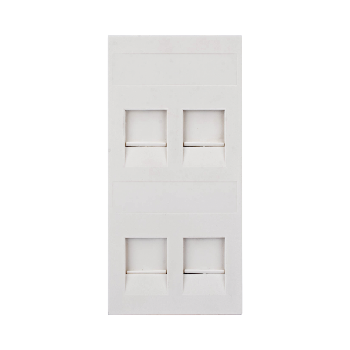 Placa Plana de Voz y Datos con Guardapolvo para 4 RJ45 / Color Blanco / 4 Puertos para Jacks Keystone / Compatible con Cajas de Pavimento SM-CPAV-2 y SM-CPAV-4 / Modelo S76C/9