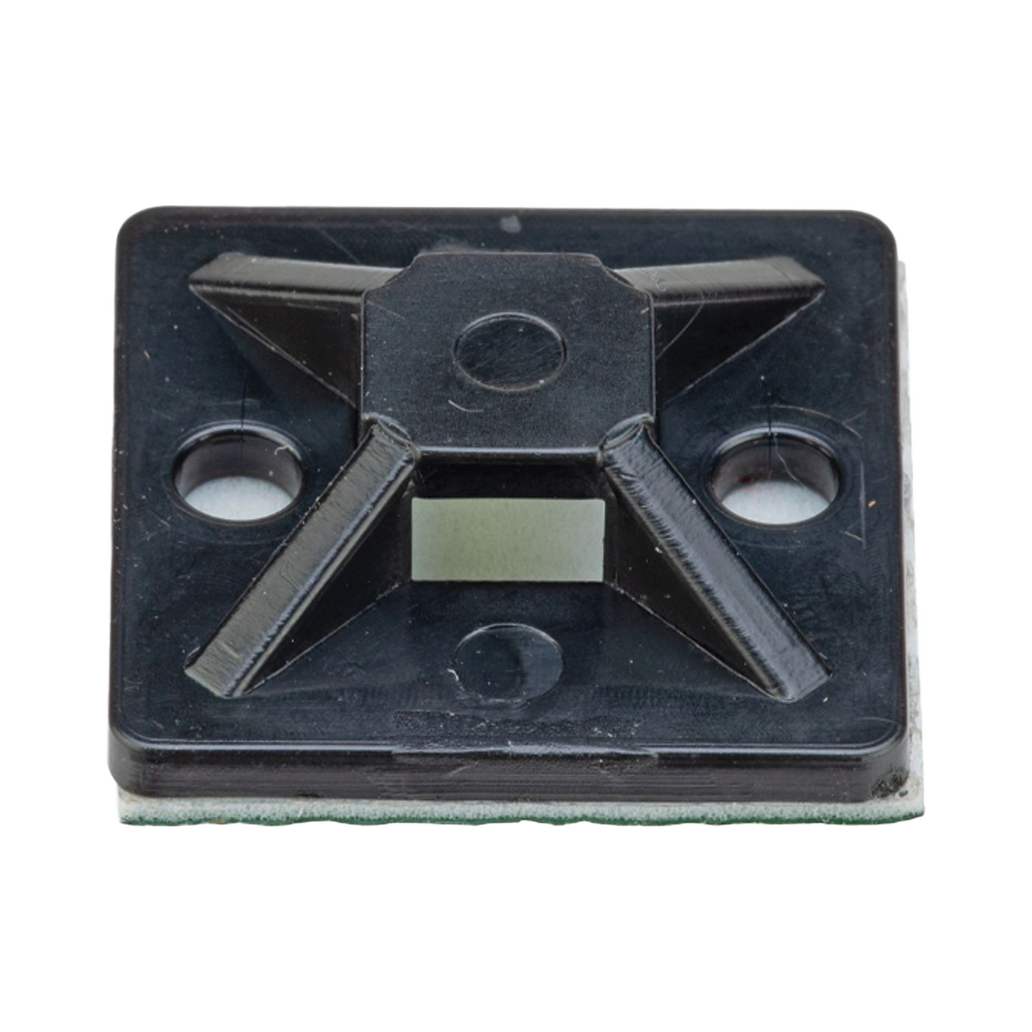 Montaje-Sujetador Adhesivo STRONGHOLD de 4 Vías de 1" x 1" x 1/4", Color Negro, Nylon 6.6 Retardante de Llamas V-2, Paquete de 100pz