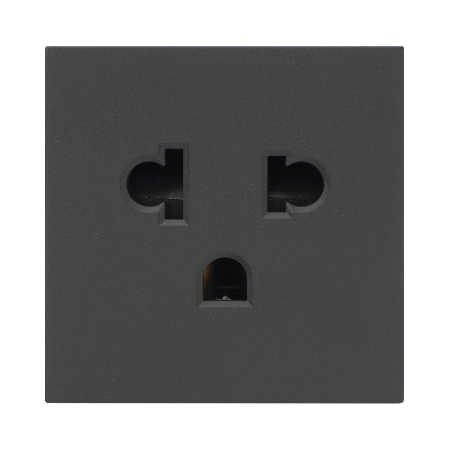 M�dulo para Tomacorriente Euroamericano / Color Grafito / 45x45 mm (1.77 x 1.77 Pulgadas) / Compatible con Torres y Cajas para Escritorio de la Marca Simon