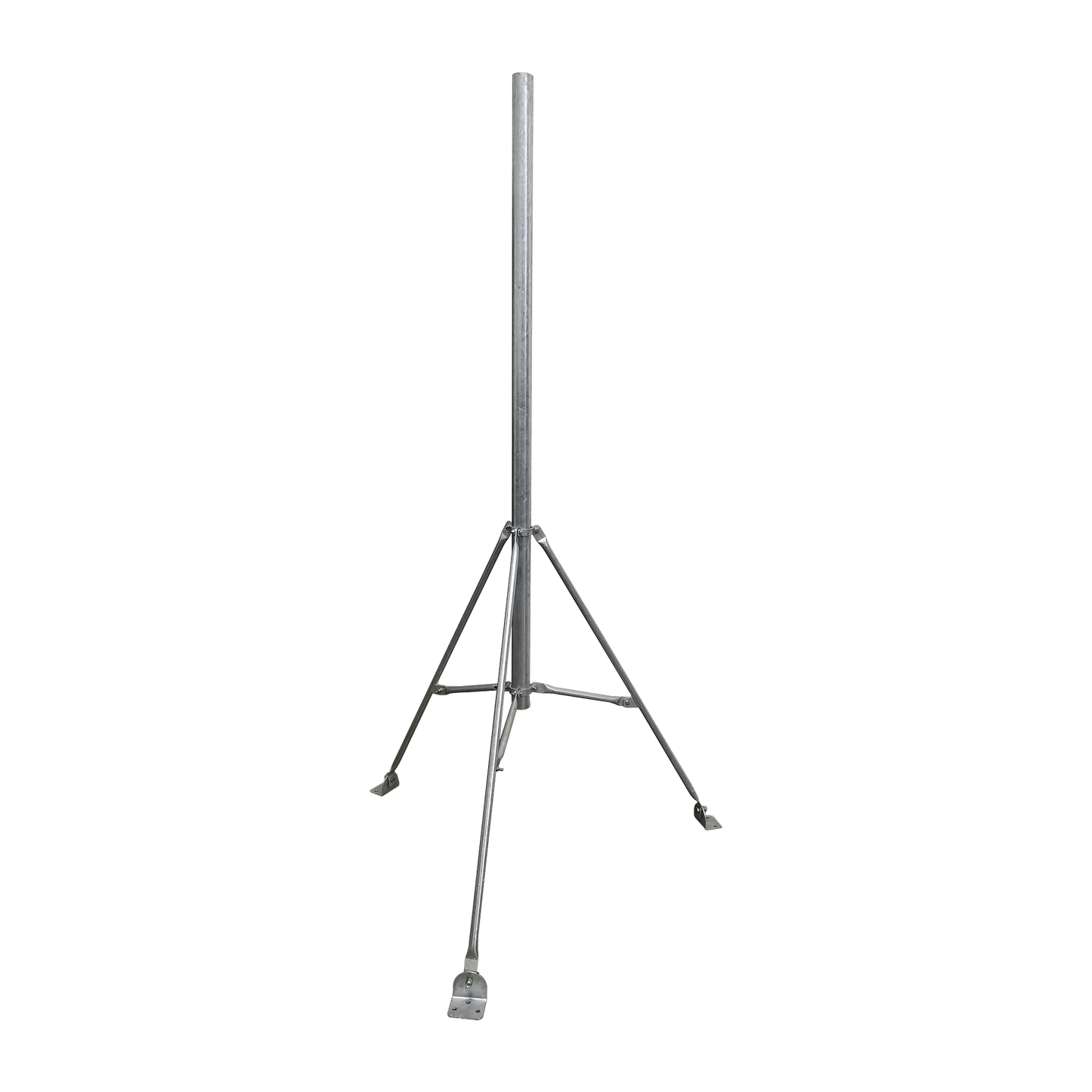 Mástil de 2" x 1.5 metros con Tripie para Instalación en losa. Acero Galvanizado en Caliente.