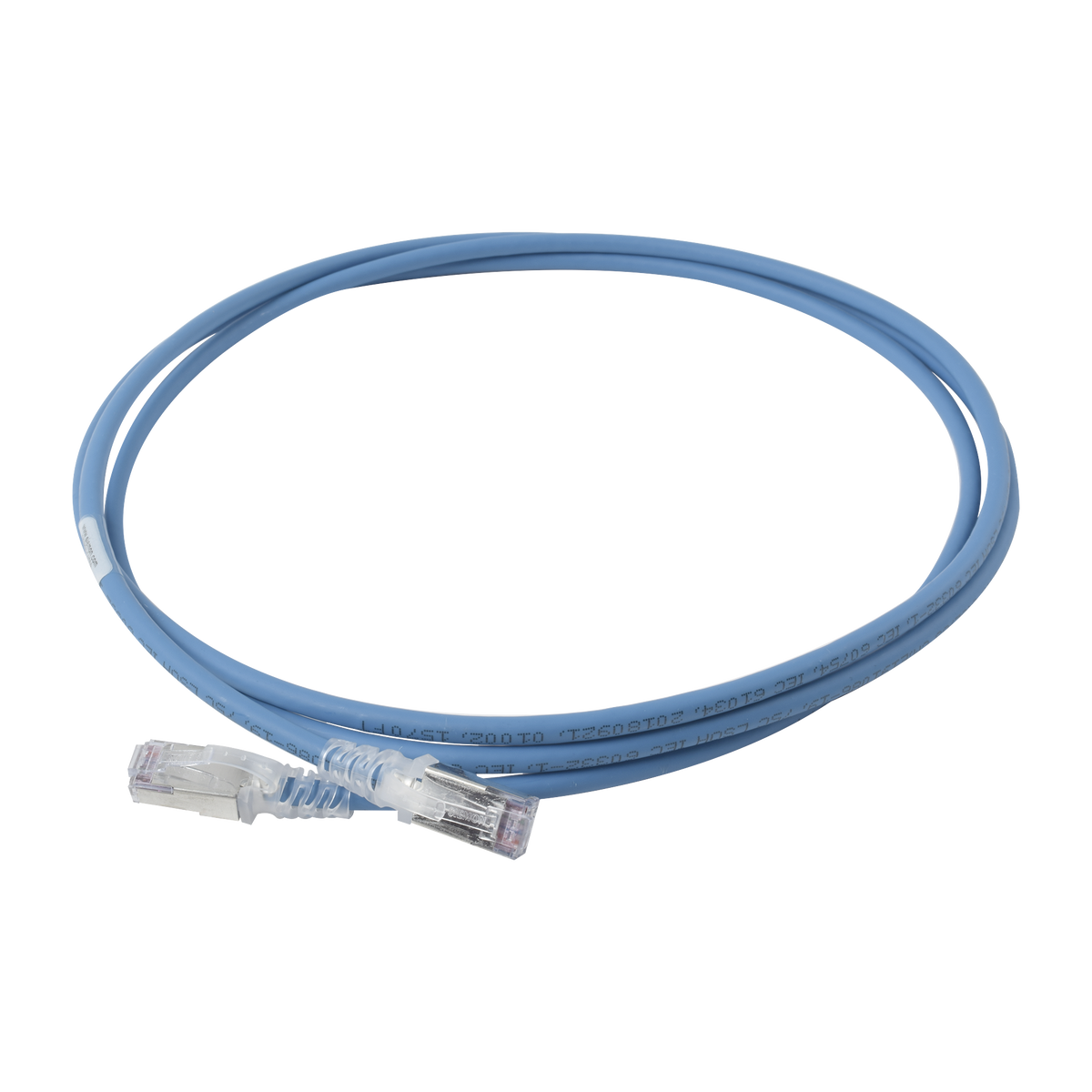 Patch Cord Skinny Cat6A Blindado S/FTP, 2.13 Metros (7 Pies), Di�metro Reducido 28 AWG, Color Azul