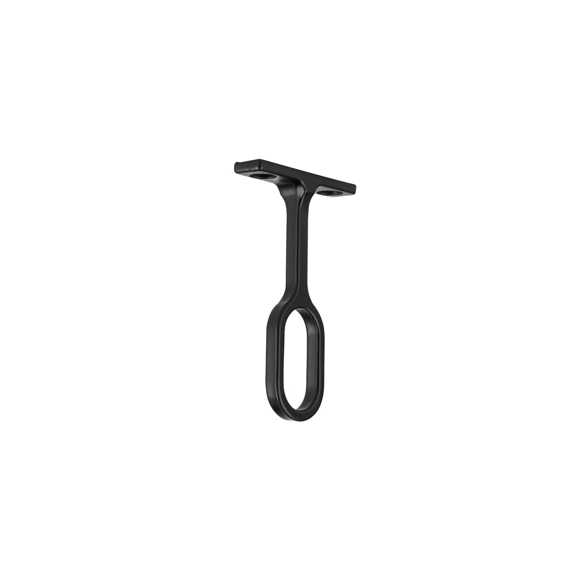 Soporte negro para tubo ovalado de closet, HERMEX