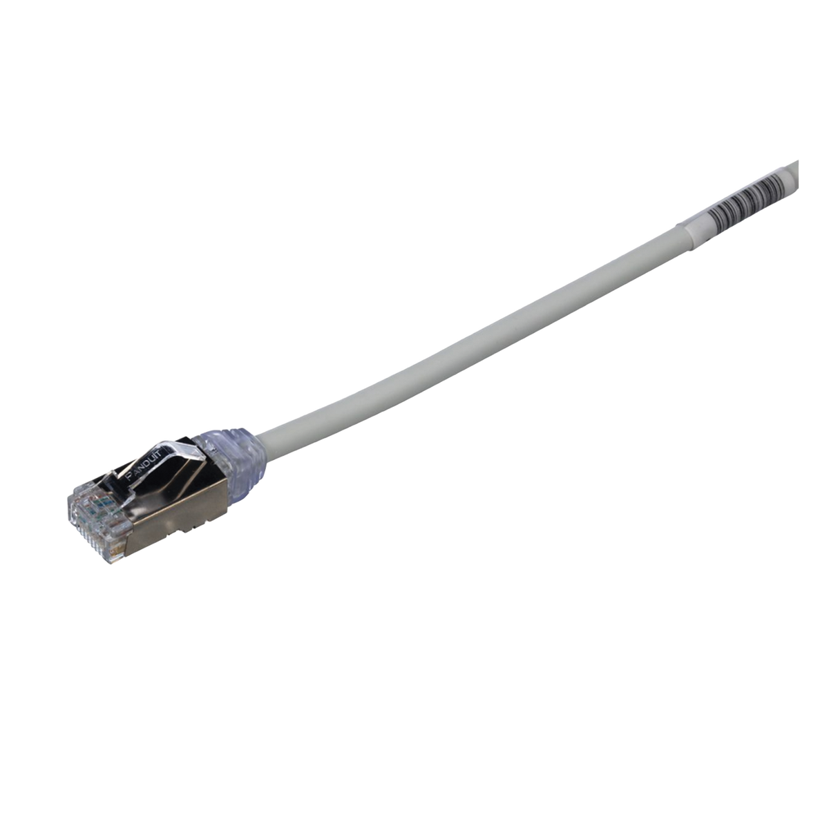 Patch Cord Cat6A, Diametro Reducido 28 AWG, Blindado S/FTP, CM/LS0H, 20 cm (7.87 Pulgadas), Color Gris