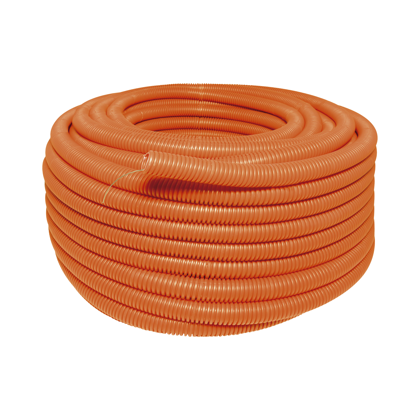 Manguera Poliducto Corrugado Flexible Naranja Reforzado de 1/2" x 100 m Para Instalaciones Eléctricas /Polietileno Alta Densidad HDPE/ Sin guía /Resistente a Intemperie.