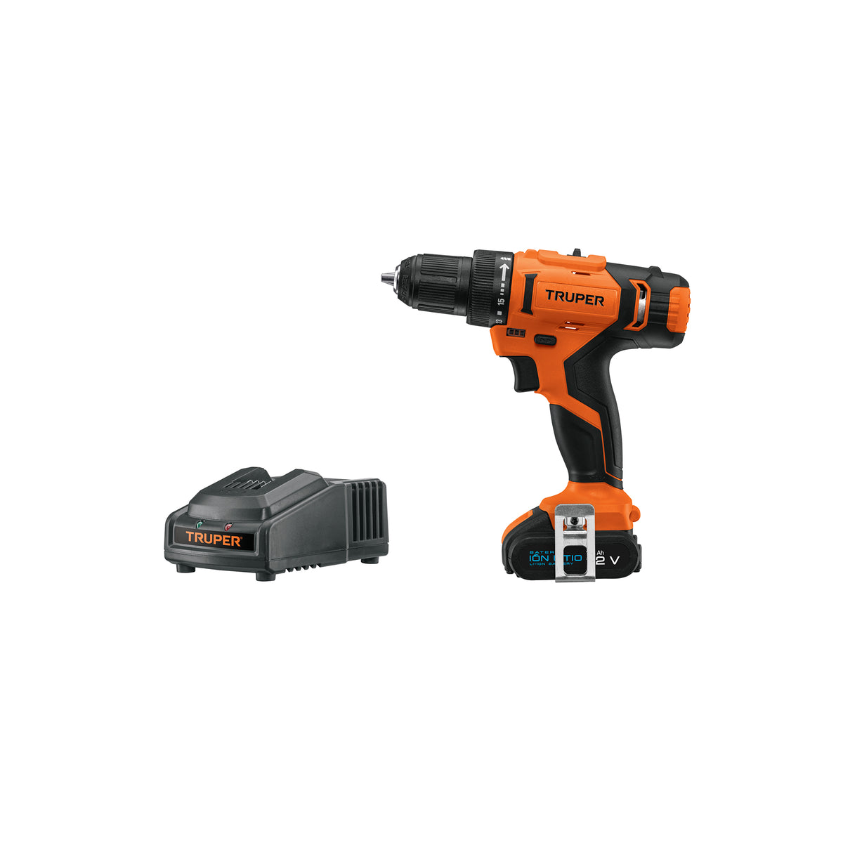 Taladro 3/8', 12V, 1 batería 2Ah, PRO