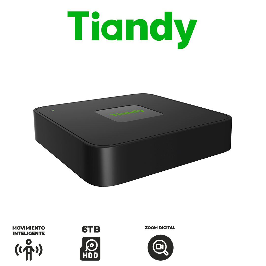 NVR TIANDY 4CH AK H.265 1HDD PSE - PoE - ONVIF - Max.: 5MP / 60Mbps