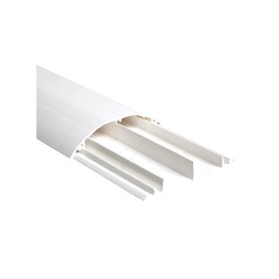 Ducto media caña color blanco de dos vias, de PVC auto extinguible, 90.5 x 19.7 x 1220mm (9400-01250)