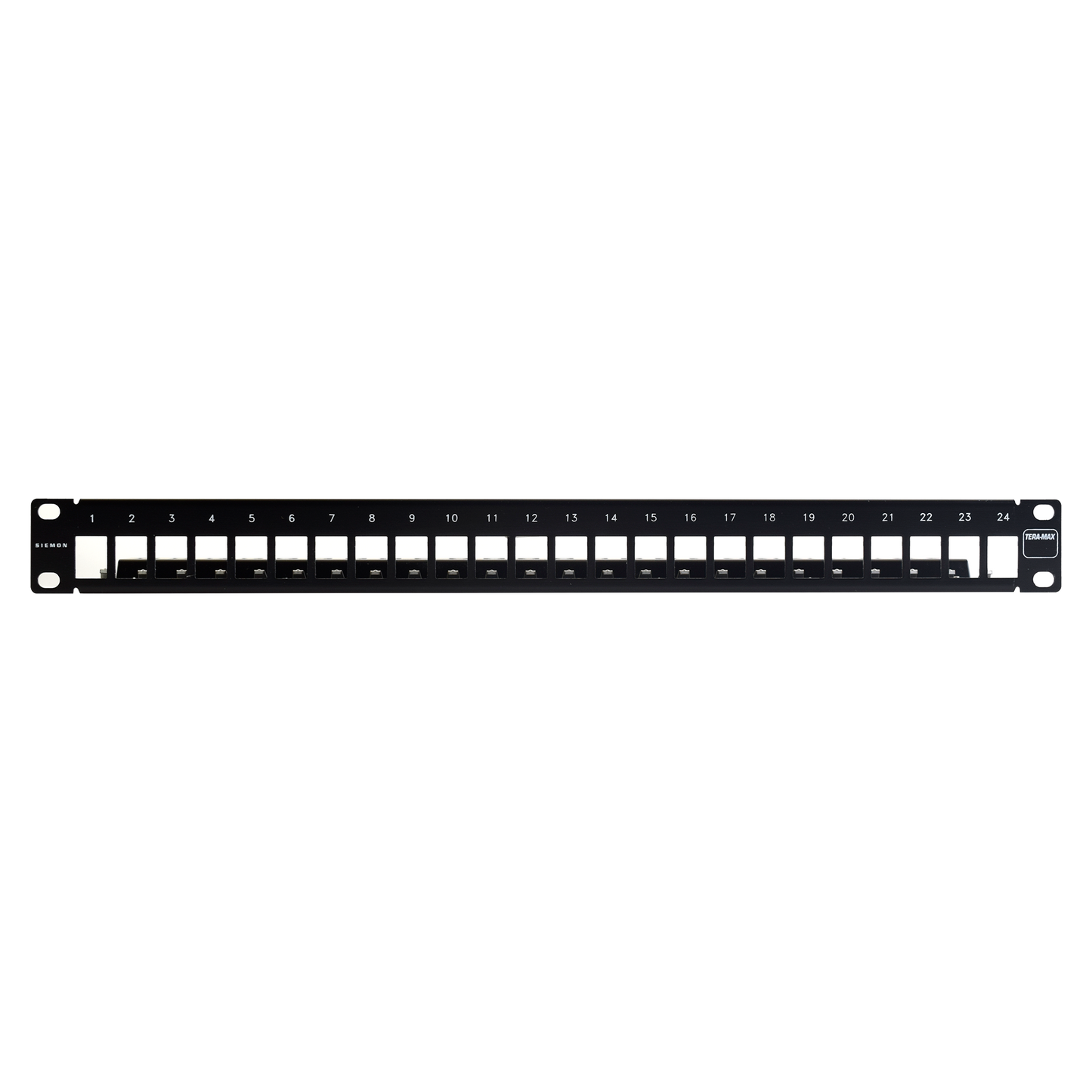 Patch Panel TERA-MAX Blindado de 24 Puertos, Modular (Vac�o), Plano, Color Negro, 1UR