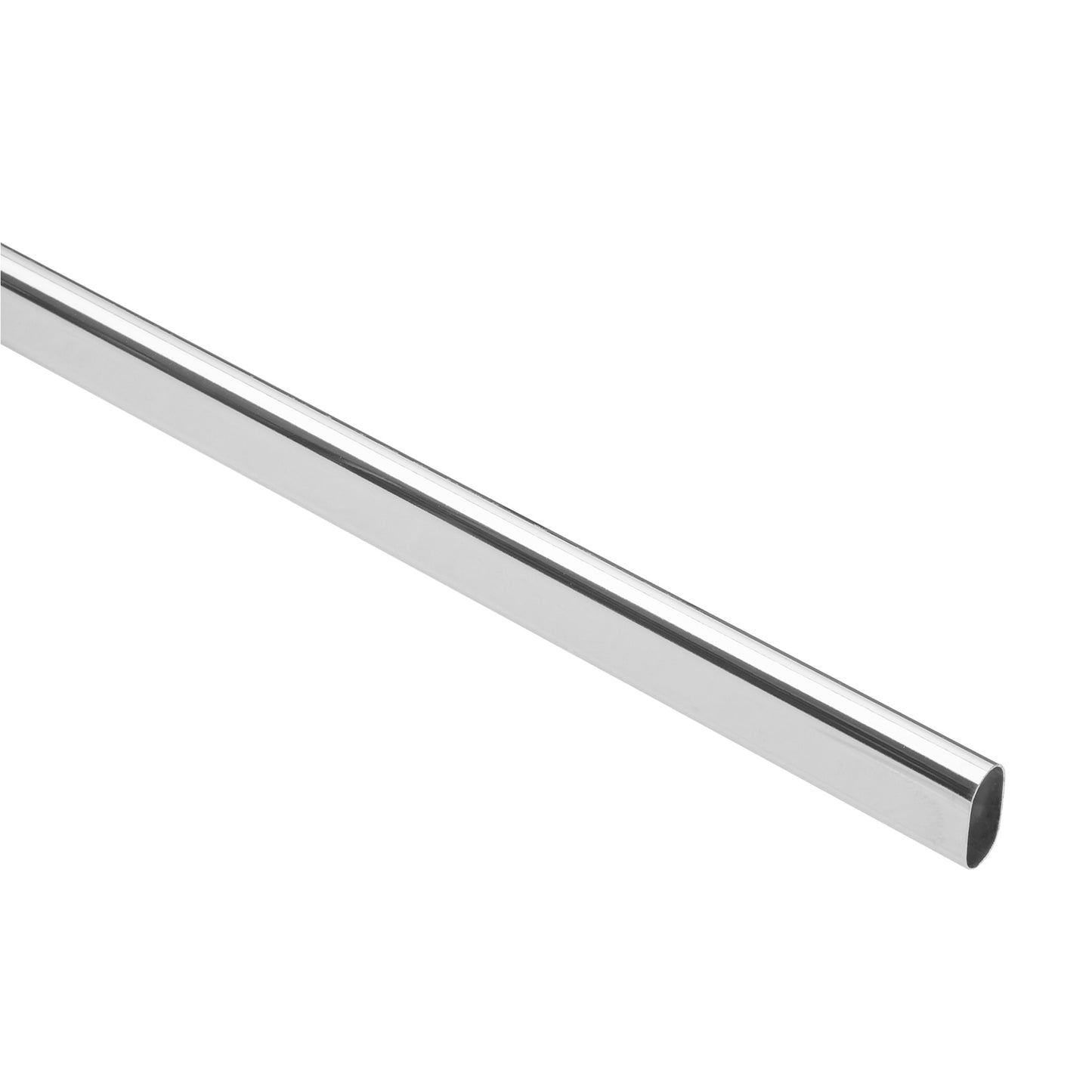 Tubo ovalado para clóset, 2.4 m, acero cromado, HERMEX