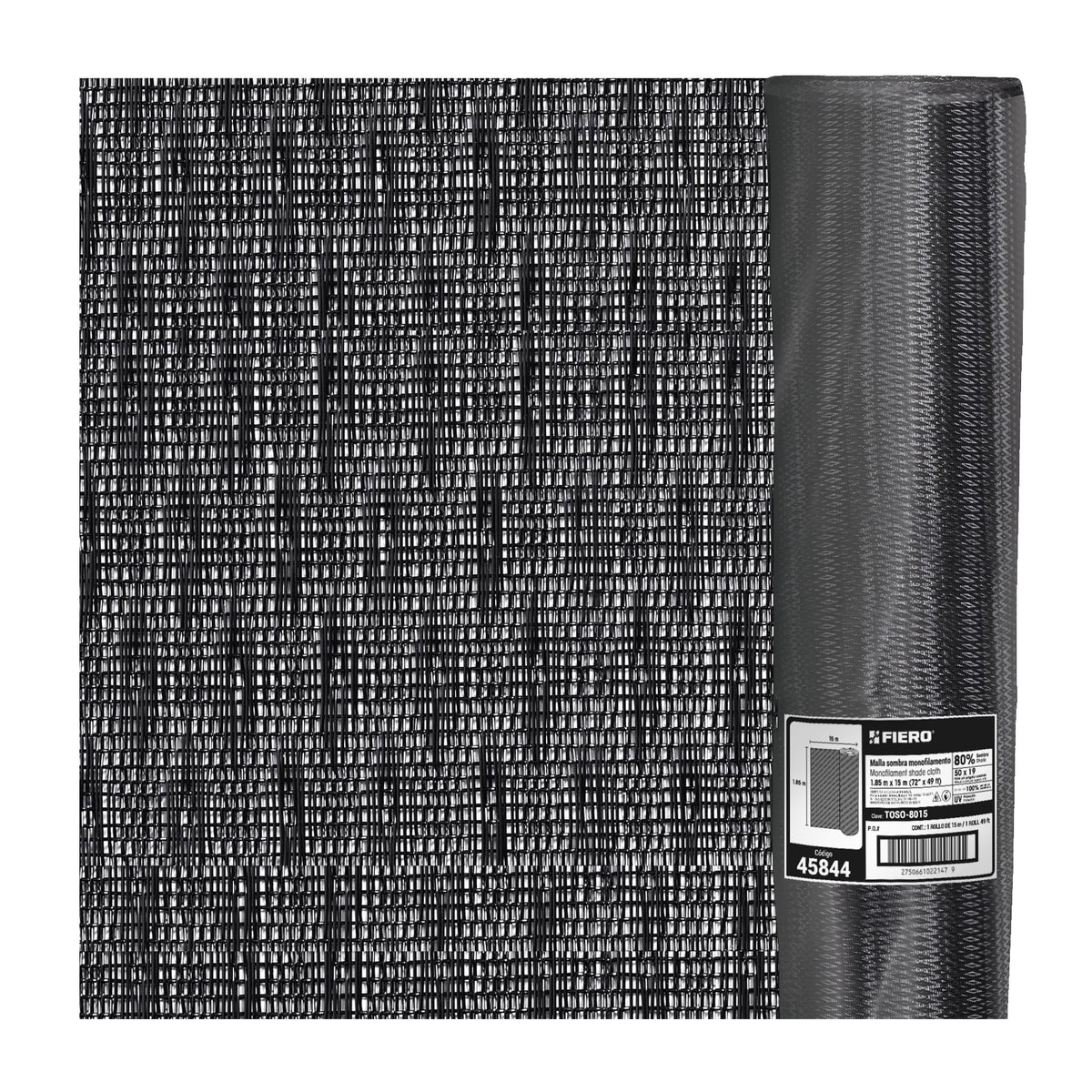 Rollo de toldo sombra 80% de 15 m x 1.85 m, Fiero
