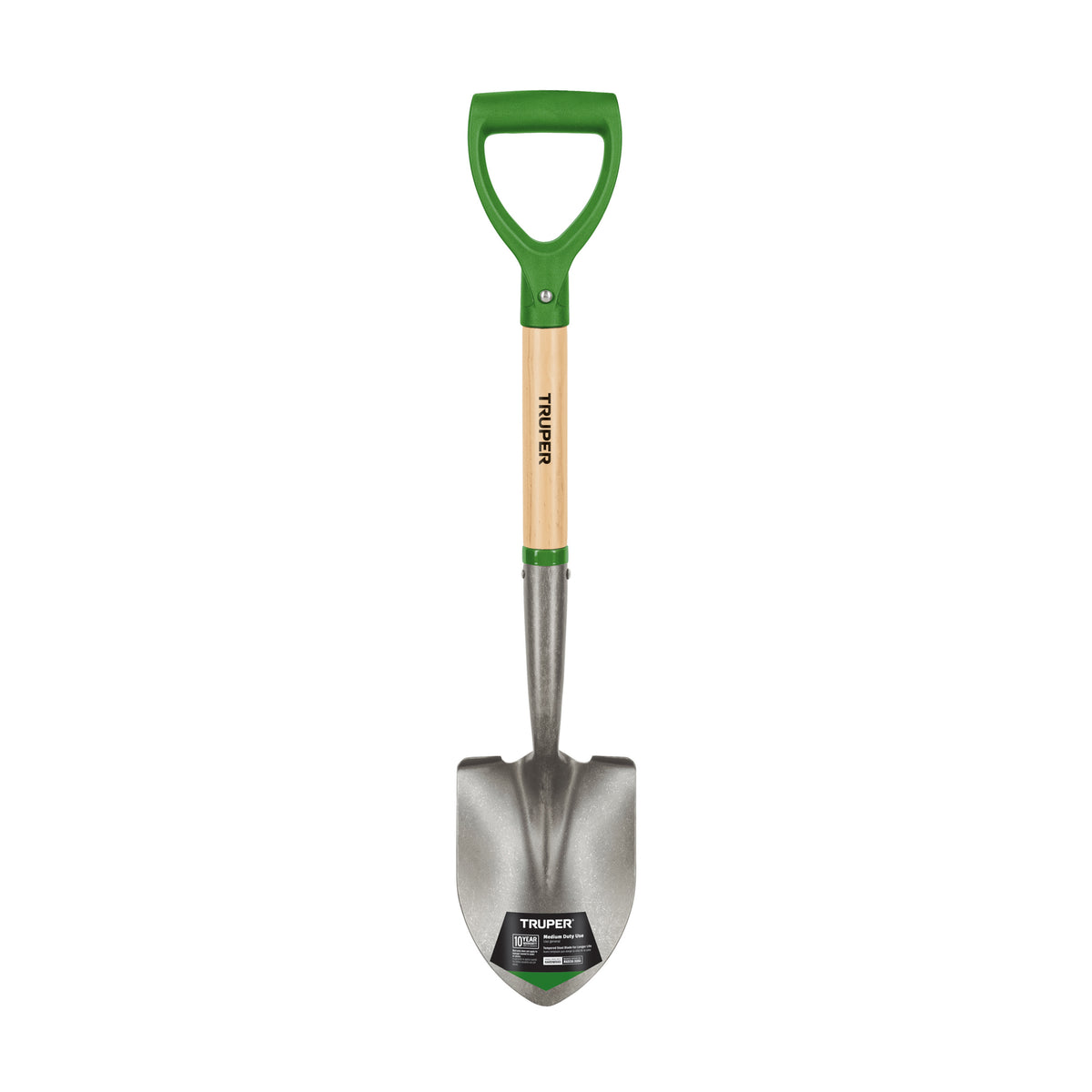 Pala cajuelera redonda, puño 'D' mango de madera, Truper