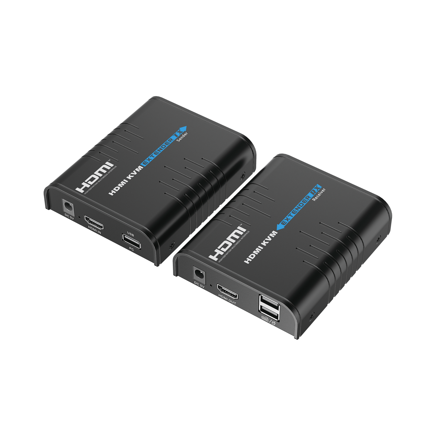 Kit extensor KVM (HDMI y USB) hasta 120 metros | Resolución 1080P @ 60 Hz | Soporta STP y UTP CAT6 | Soporta Switch Gigabit para control KVM múltiple | Soporta hasta 253 receptores | Transmite el Video y Controla tu DVR vía USB