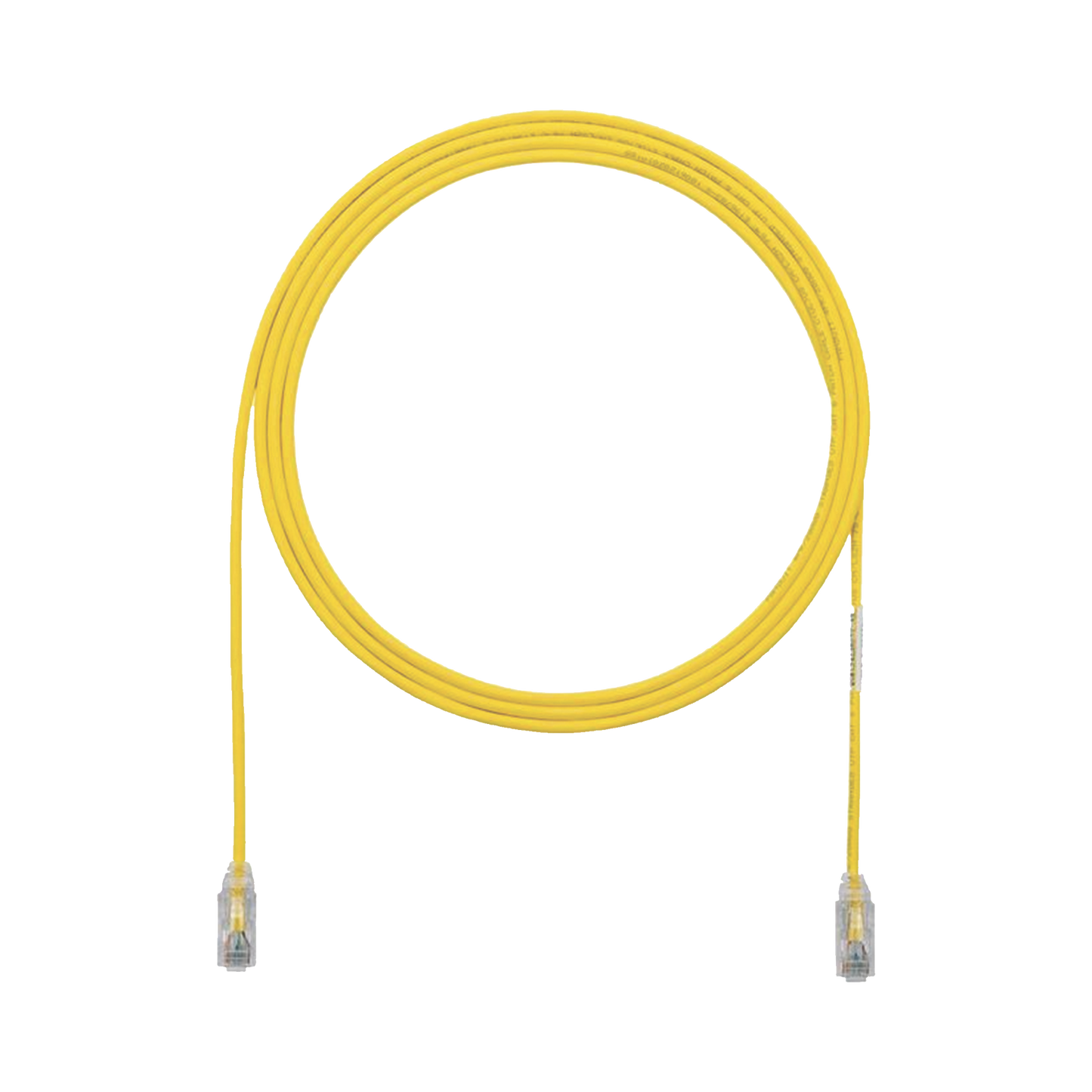 Cable de Parcheo TX6, UTP Cat6, Di�metro Reducido (28AWG), Color Amarillo, 0.3 Metros (1 Pie)