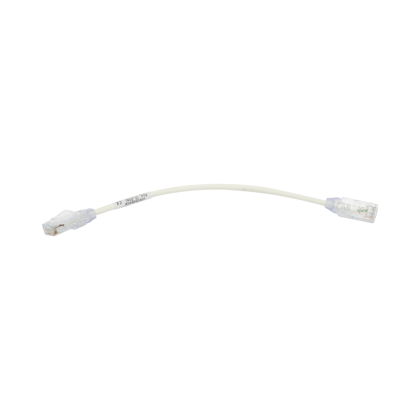 Cable de Parcheo TX6, UTP Cat6, Di�metro Reducido (28AWG), Color Blanco, 20.32 cm (8 Pulgadas)
