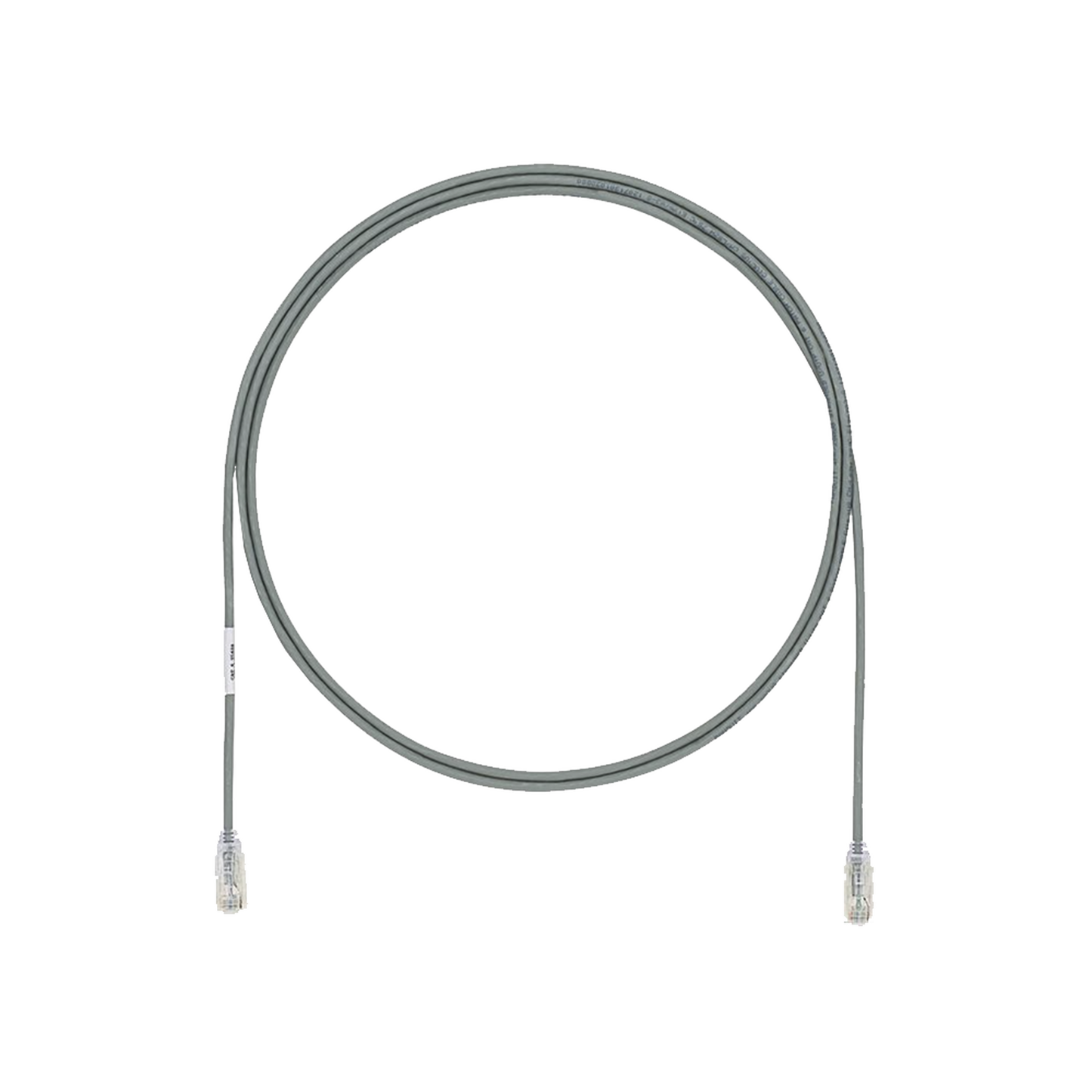 Cable de Parcheo UTP Cat6A, CM/LSZH, Di�metro Reducido (28AWG), Color Gris, 0.30 Metros (1 Pie)