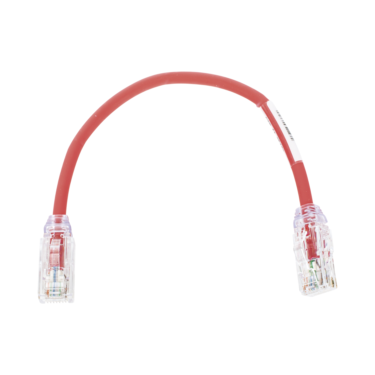 Cable de Parcheo UTP, Cat6A, Di�metro Reducido (28 AWG), CM/LSZH, Color Rojo, 20.3 cm (8 Pulgadas)