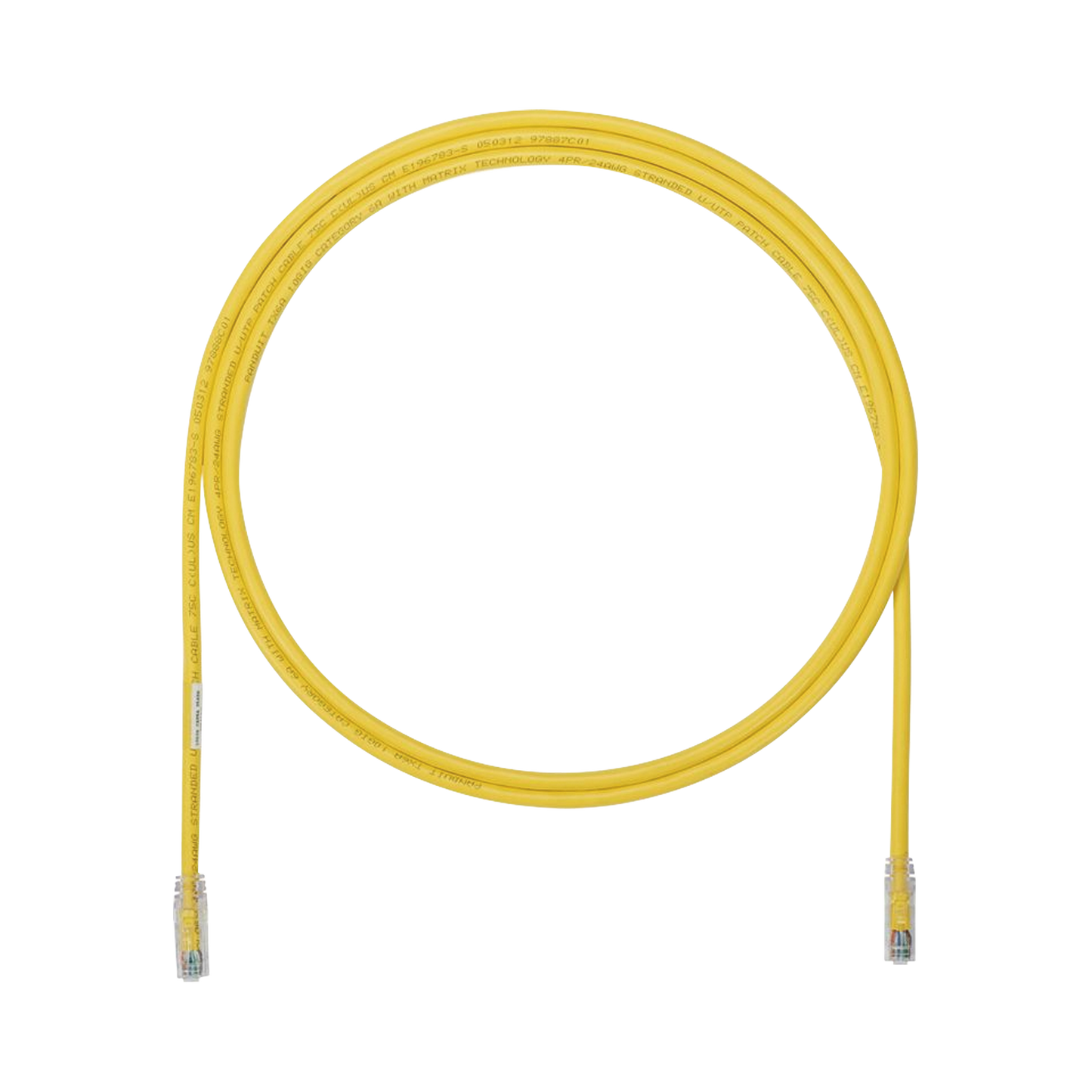 Cable de Parcheo UTP, Cat6A, 24 AWG, CM, Color Amarillo, 1.52 Metros (5 Pies)