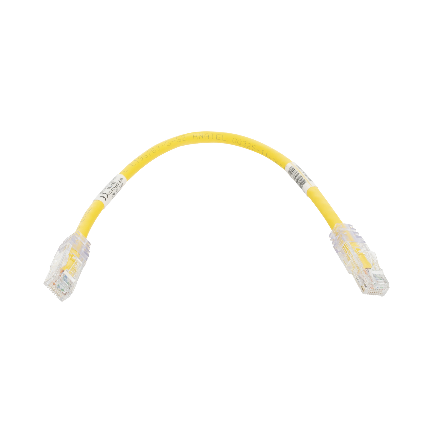 Cable de Parcheo TX6, UTP Cat6, 24 AWG, CM, Color Amarillo, 0.3 Metros (1 Pie)