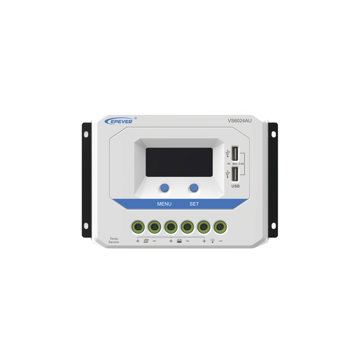 Controlador Solar PWM / 60A / 12/24V / Doble USB / Pantalla LCD / Tierra Positivo Común
