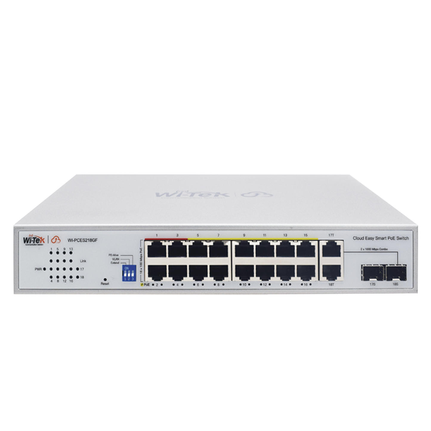 Switch PoE / Administración en la nube / Con 4 puertos 10/100 Mbsp PoE af/at / 2 Puertos Uplink 10/100 MBPS / Presupuesto 60 W / PoE hasta 250 metros / Soporta protocolo ONVIF