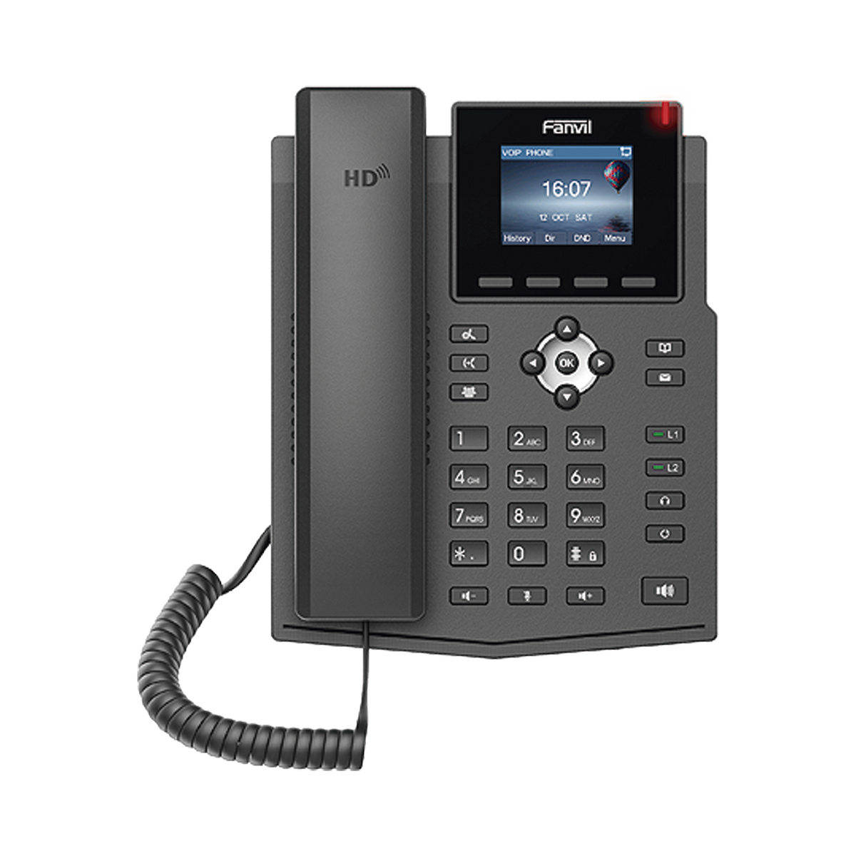 Teléfono IP / 4 Líneas SIP / Pantalla LCD Color 2.4" / Audio HD G.722 y Opus / Conferencia 3 Vías / PoE 802.3af / OpenVPN / Soporte EHS