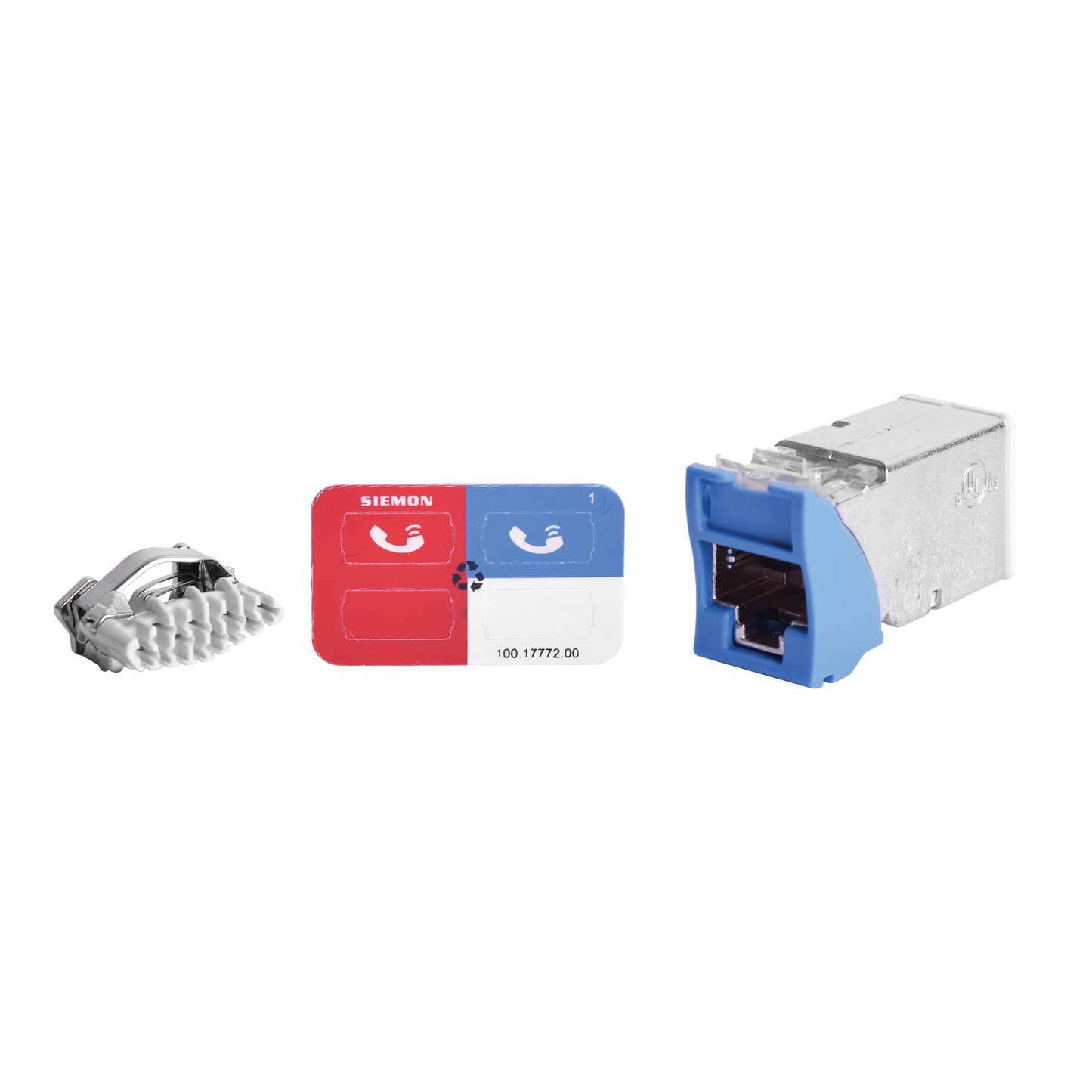Jack Z-MAX Cat6A, Blindado, Montaje H�brido en Placa de Pared (Plano y Angulado), Color Azul
